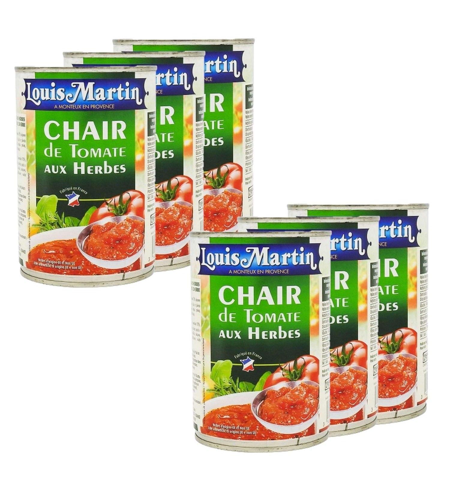Louis Martin Lot of 6x Tomato Pulp with Herbs de Provence - Louis Martin - 400g box
