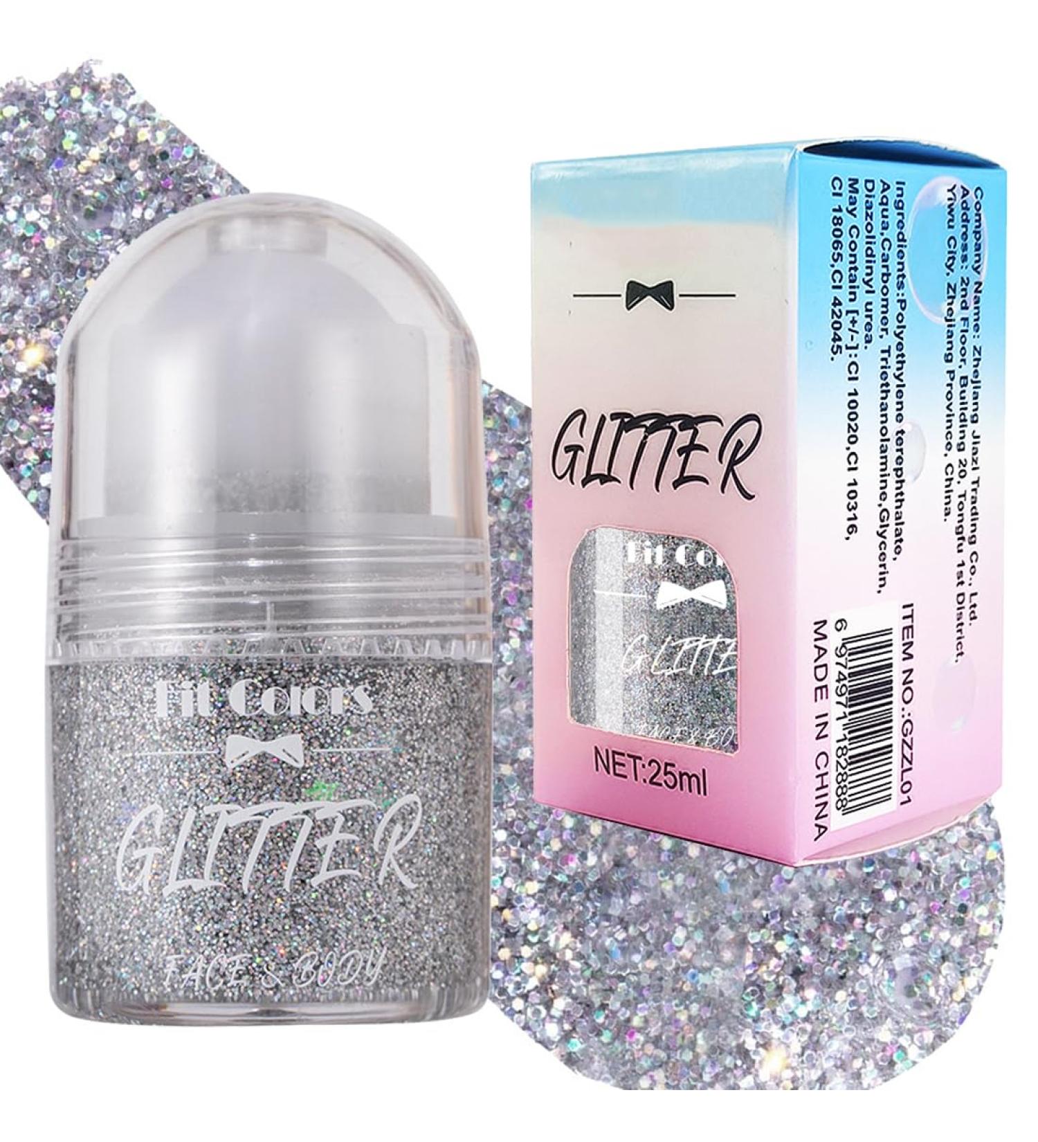  Jiounie Roll-On Glitter Body Gel for Shimmer Hair 25ml Silver - Buy Online on GoSupps.com