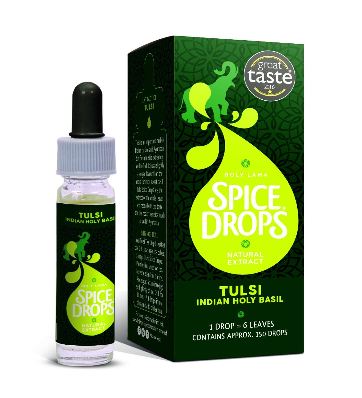 Holy Lama Spice Drops Tulsi Extract - Great Taste Award. Natural Cooking Ingredient. Savoury Thai Asian Salad Recipes 1 x 5ml Bottle Single 5ml - Buy Online on GoSupps.com