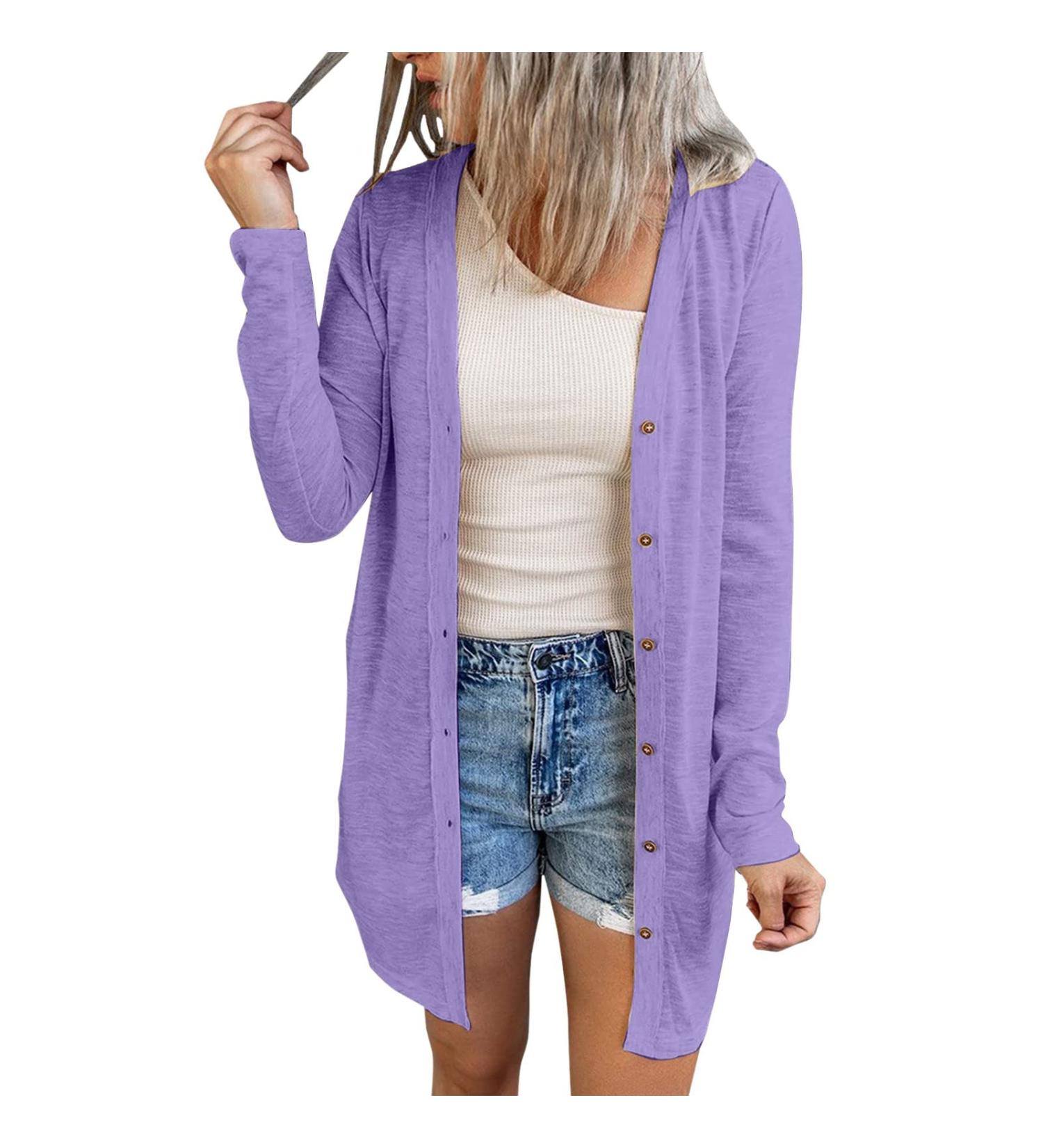 Long Shirt Outerwear Top Thin Warm Knitted Coat Women's Blouse V-Neck Shirt Tunic Long Women's Tunic Women's Shirt Casual Checked Shirt Women's Winter Chunky Knit Jacket G-black S - Buy Online on GoSupps.com