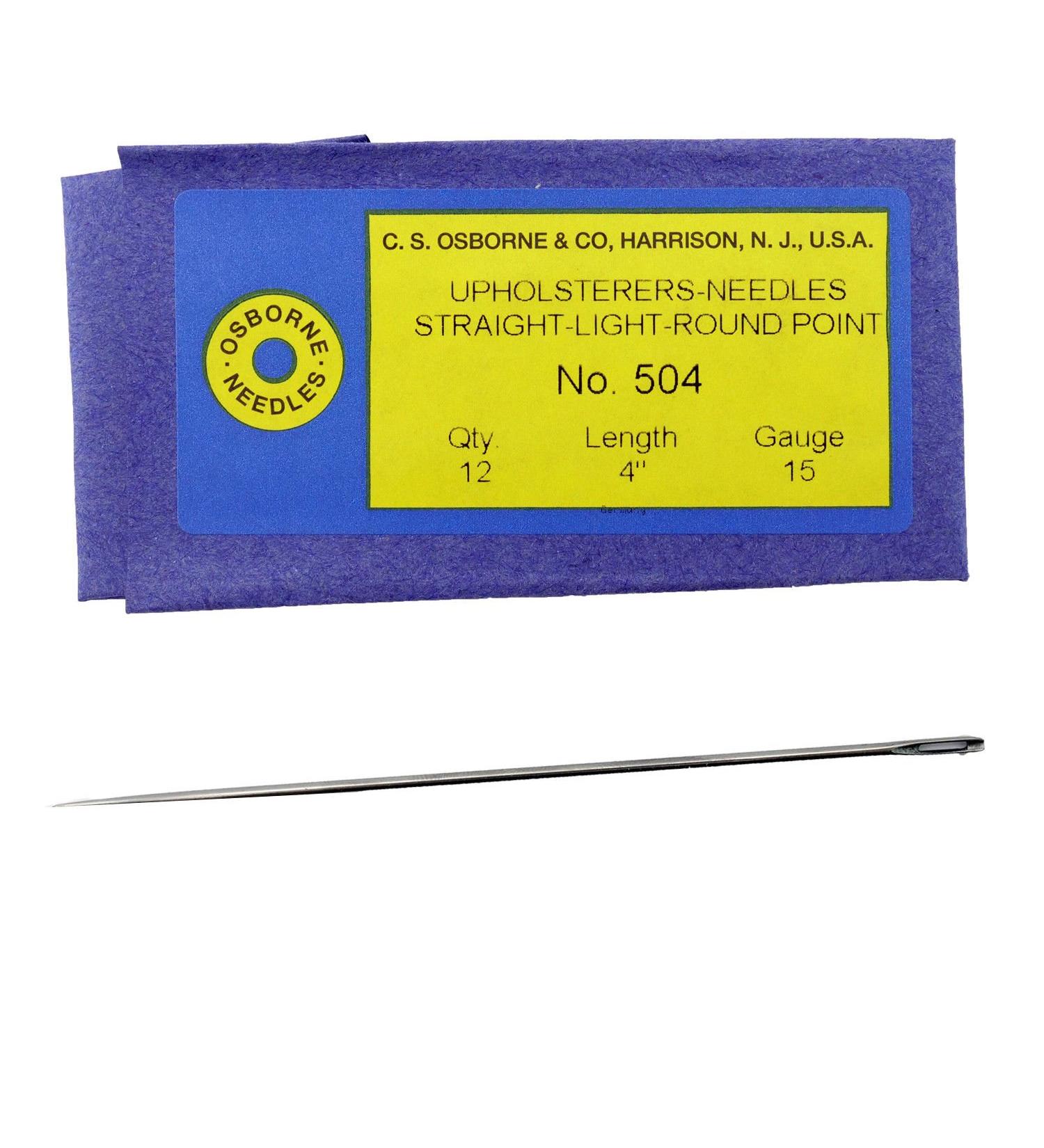 C.S. Osborne 12 Pk. Straight Single Round Point Needle 504  4 Long  15 Gauge