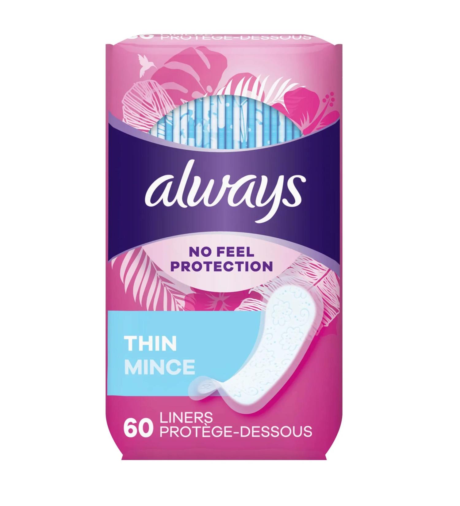 Always Dailies Thin Regular Pantiliner 60ct - Pack of 60 for Daily Freshness - Buy Online on GoSupps.com