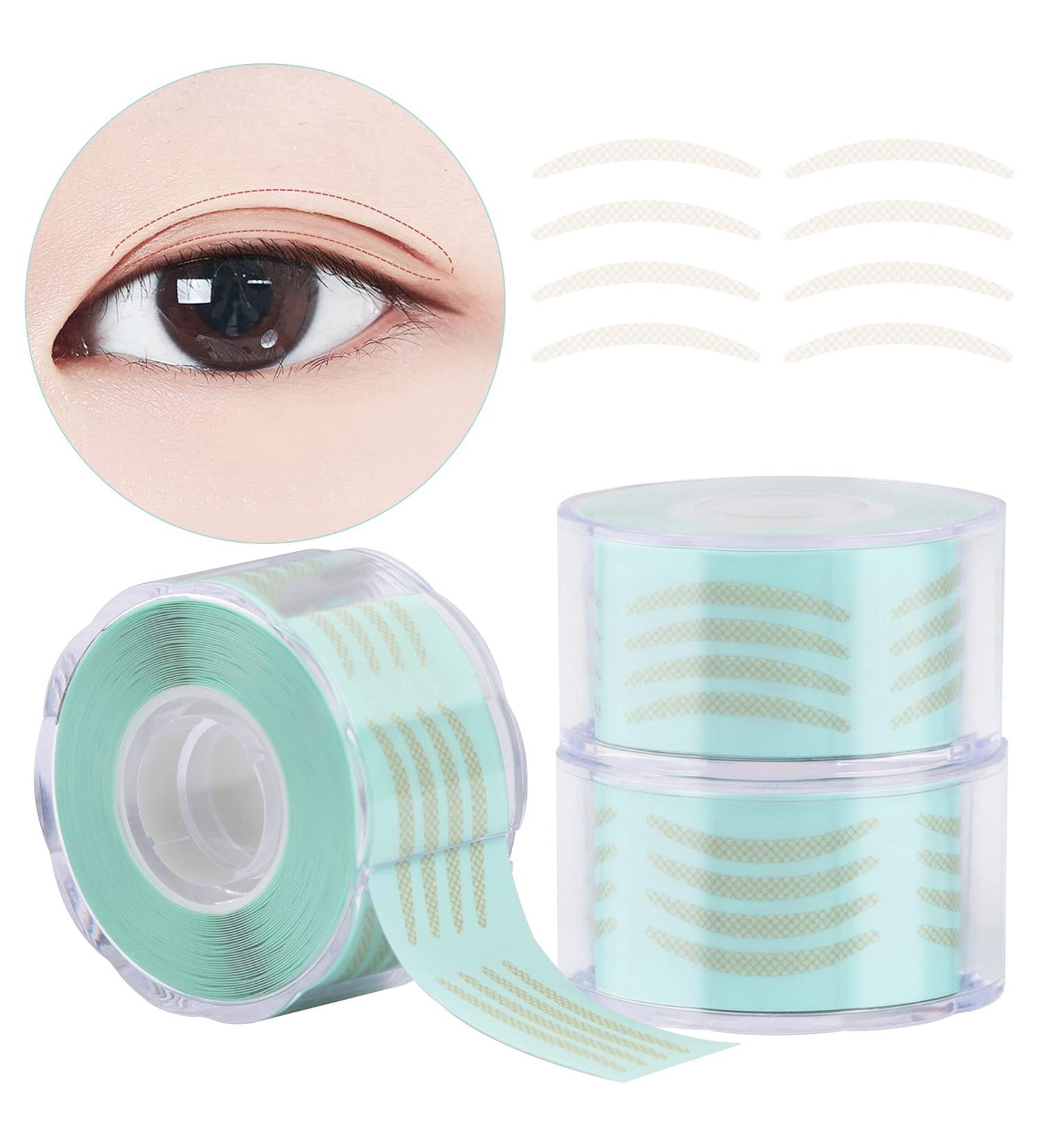 1800 PCS Lorvain Breathable Eyelid Tape: 3 Rolls Single-sided Eye Stickers - Sticky, Natural, Invisible Double Eyelid Sticker with Y Ford and Tweezers (Slim) - Buy Online on GoSupps.com