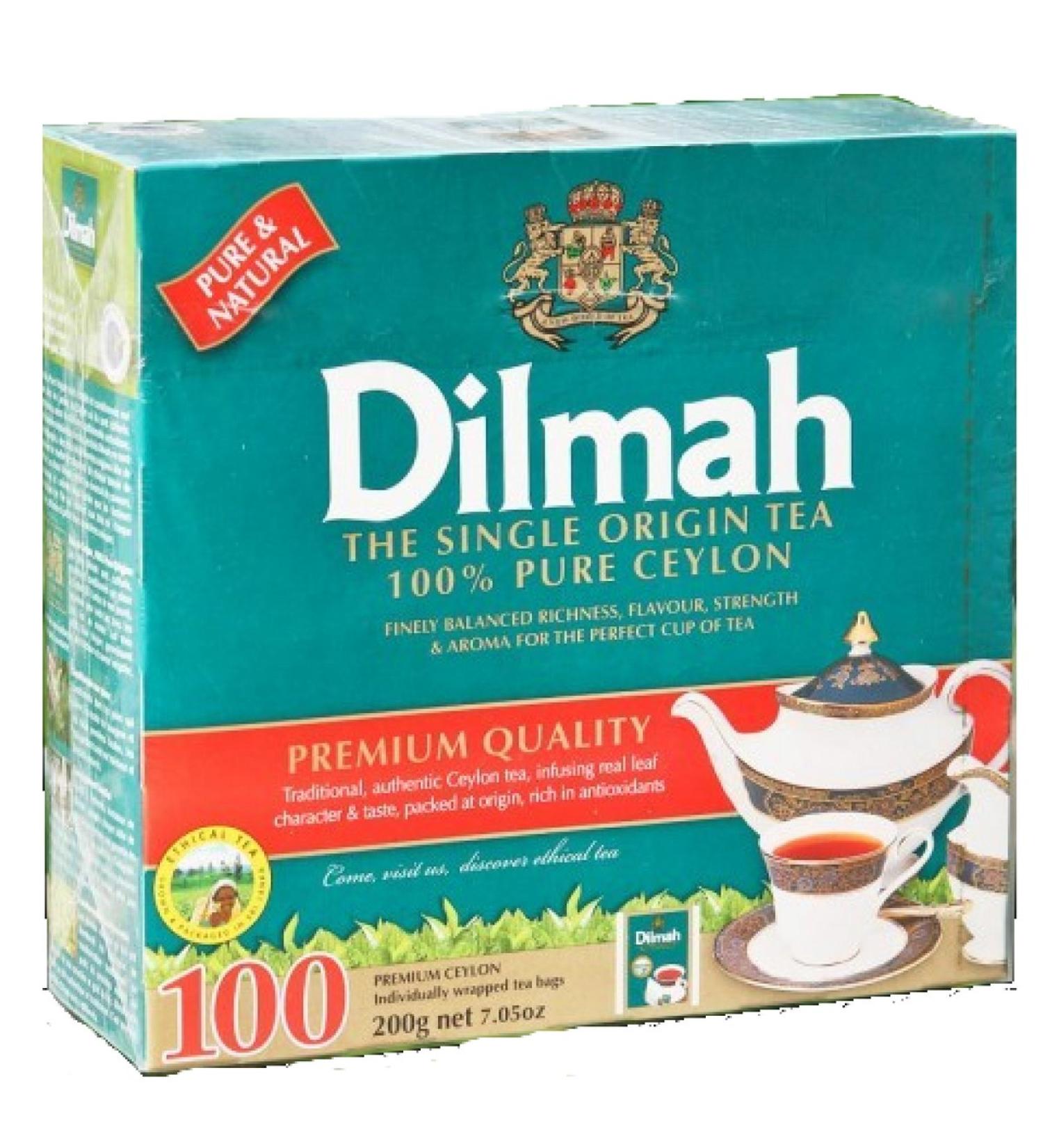 Dilmah Single Origin Pure Ceylon Black Tea - 100 Individually Wrapped Tea Bags - 200g Net 7.05oz - Buy Online on GoSupps.com