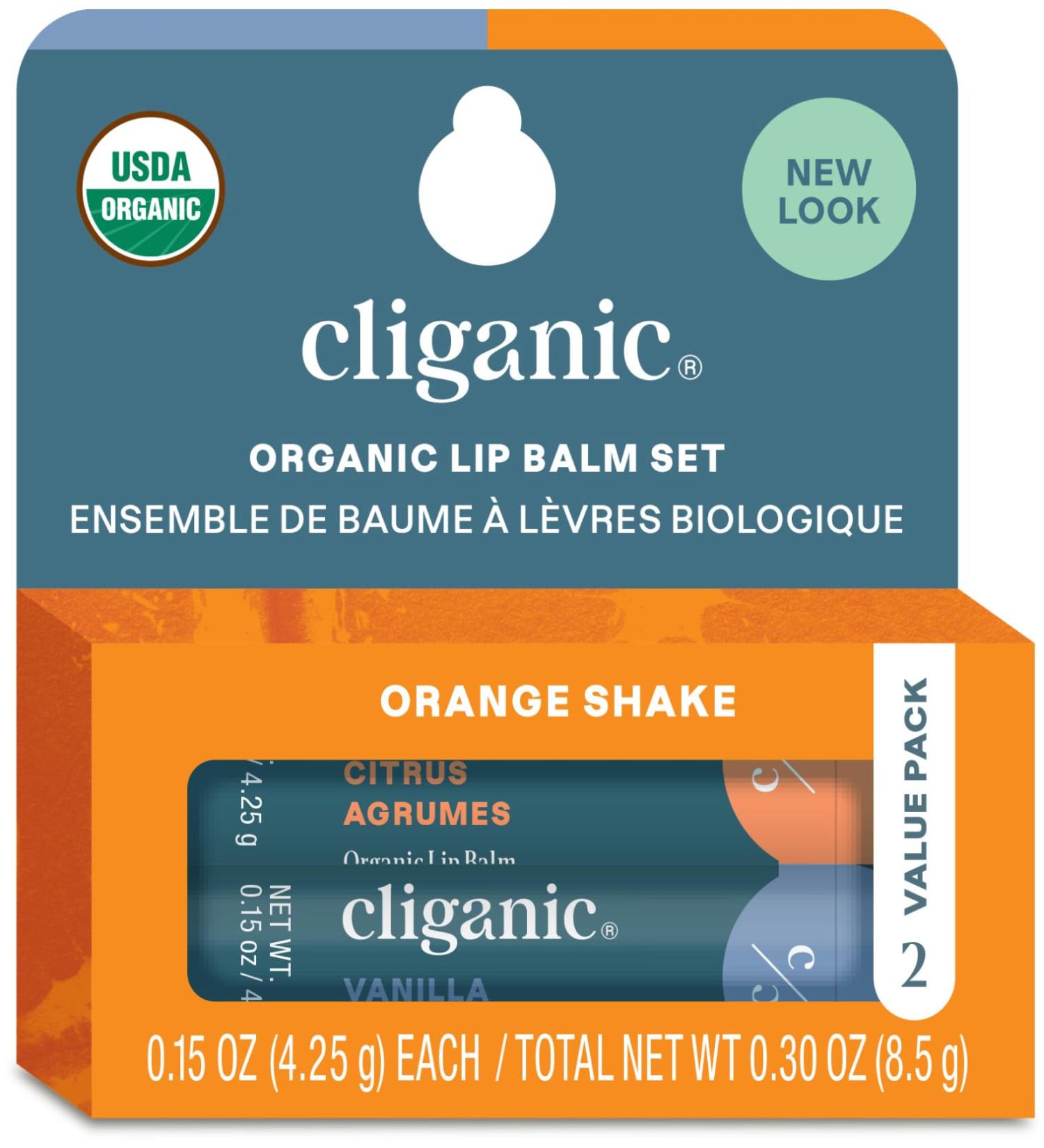 Cliganic Organic Lip Balm 2 pack - Orange Shake Orange Shake 1 Count (Pack of 2) - Buy Online on GoSupps.com