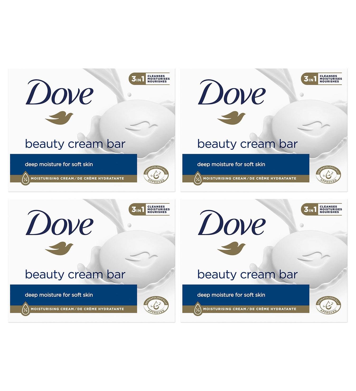 Dove Orginal Beauty Cream Bar 3 in 1 Cleanses Moisturises and Nourishes Sulphate-Free Bath Soap for Soft and Smooth Skin Suitable for Daily Use 4x90g 22.5 g (Pack of 4) - Buy Online on GoSupps.com