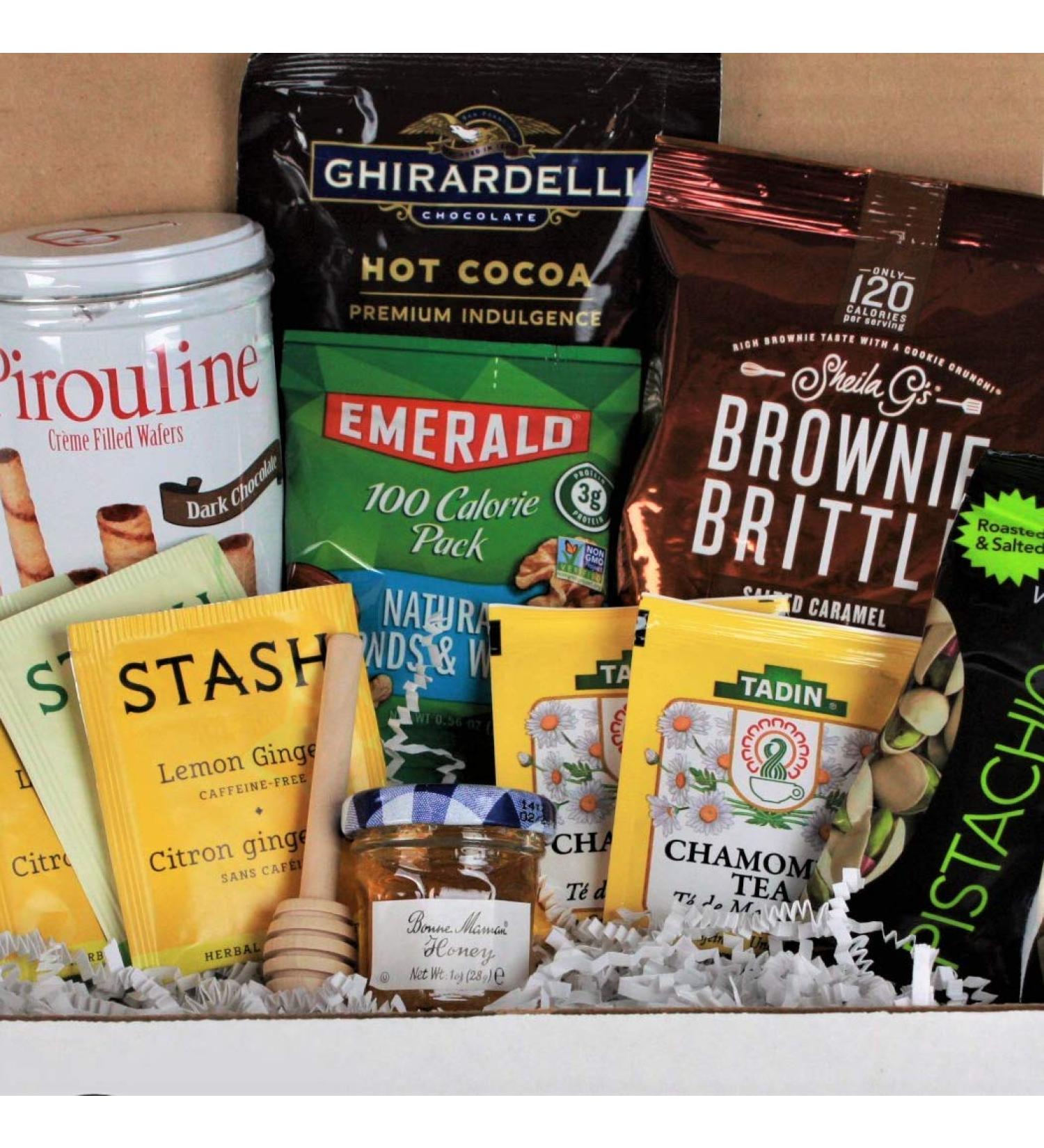 Get Well Gift Basket for Men and Women - Tea, Honey, Hot Chocolate, Nuts - Care Package for Sickness, Cold, Flu, Surgery, Illness, Injury - Get Well Soon Kit - Buy Online on GoSupps.com