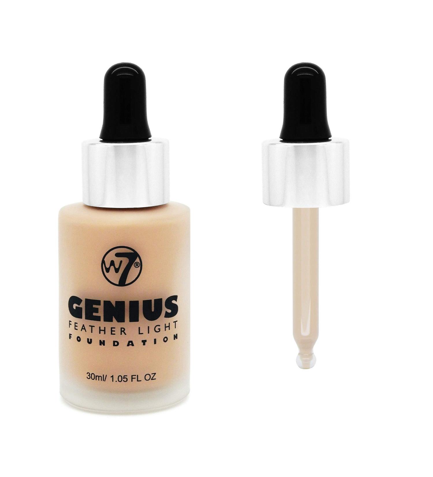 W7 Genius Foundation - Liquid to Powder Finish Foundation for Poreless Matte Coverage - Sand Beige 1.05oz - Buy Online on GoSupps.com