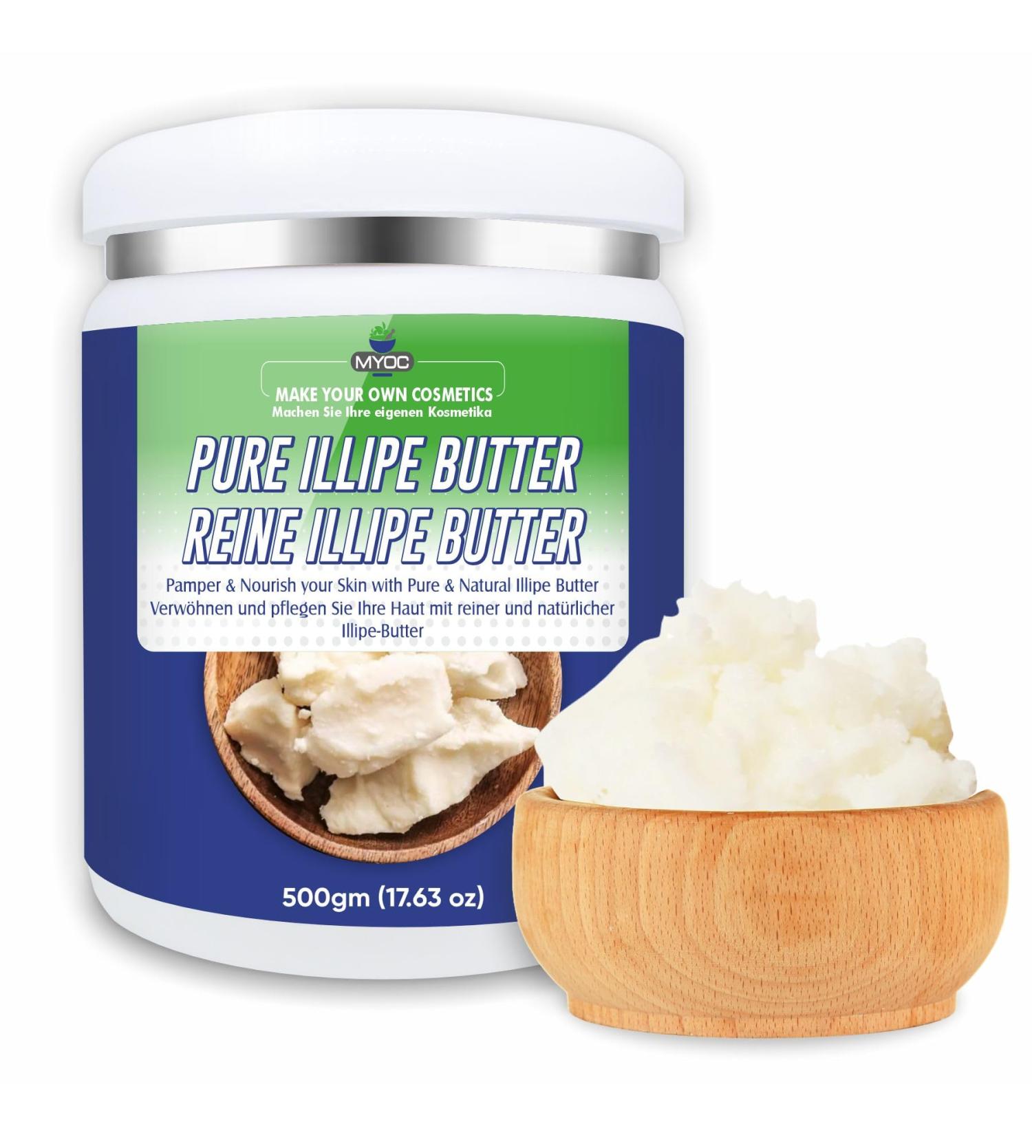 Illipe Butter | Kosmetische Qualit t | Langanhaltende Feuchtigkeit f r Haut und Haar | Perfekt f r Balsame Lotionen Seifen und Haarmasken | DIY-Formulierungen 500 g - Buy Online on GoSupps.com