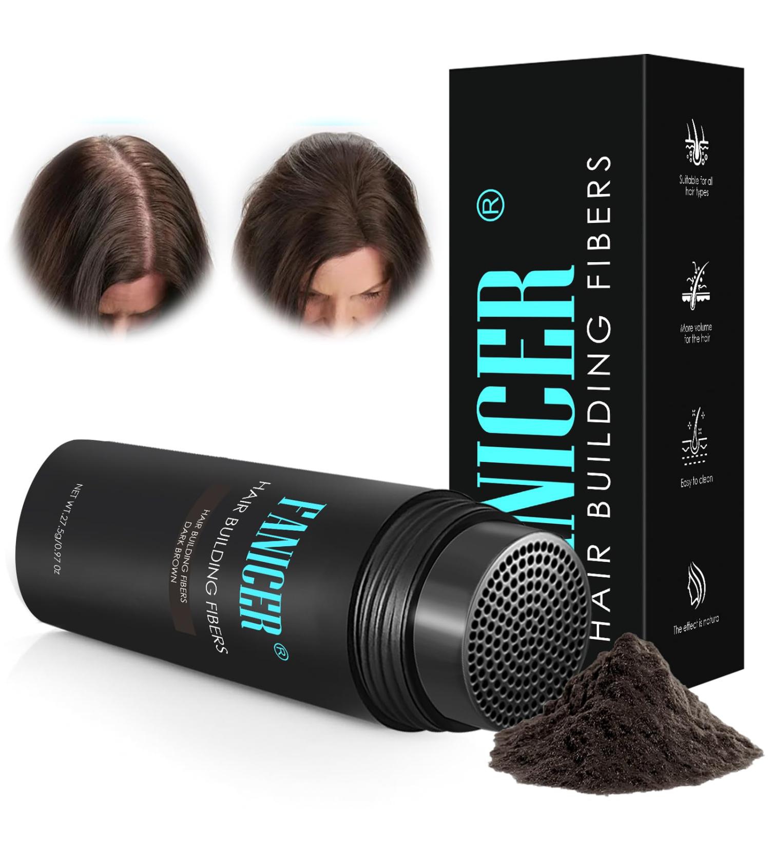 27.5G Hair Fibers Hair Powder for Thinning Hair Hair Building Powder Hair Fibers Hair Loss Hair Powder for Men and Women (Dark Brown) - Buy Online on GoSupps.com