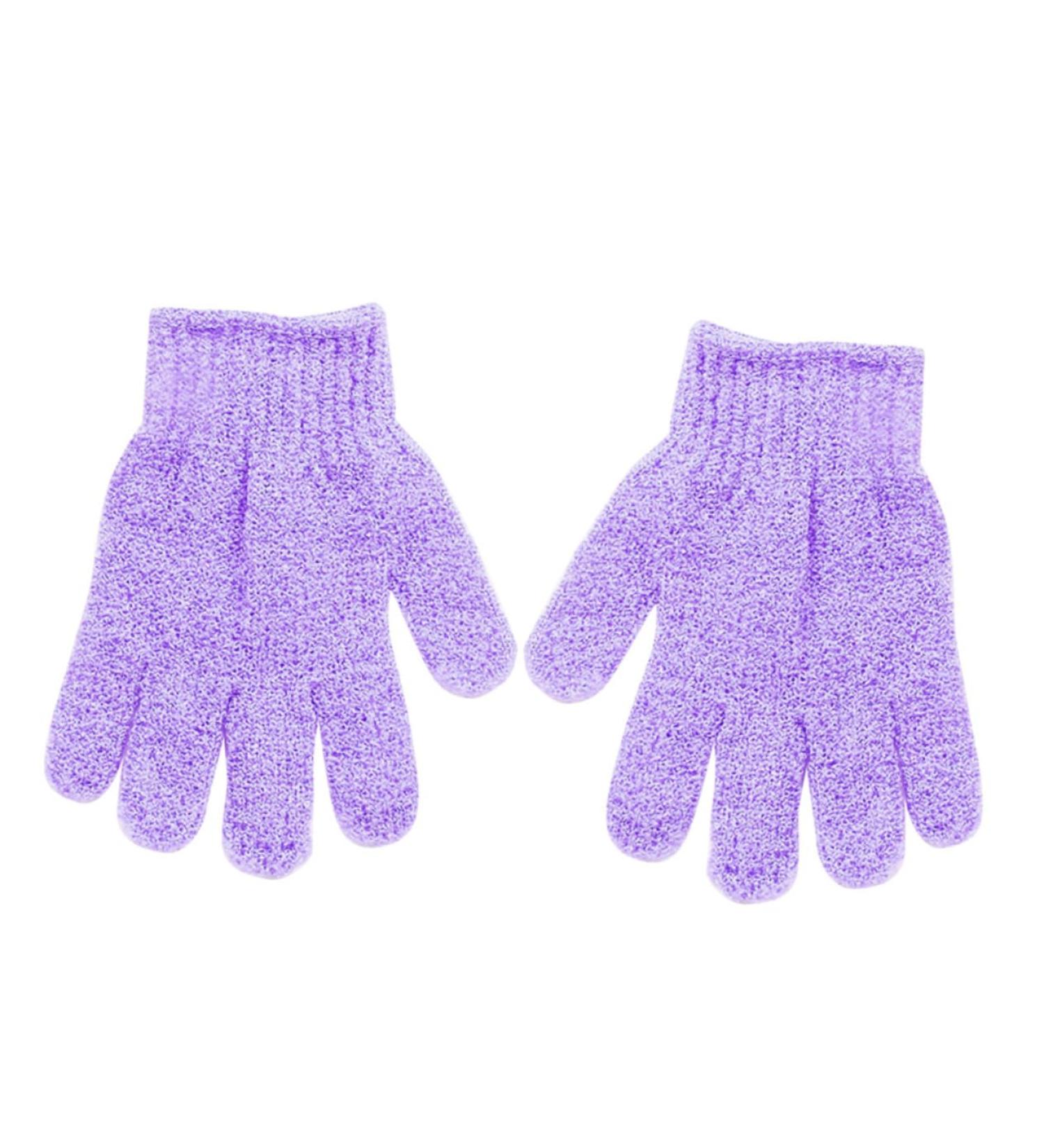 Hemoton Exfoliating Shower Gloves - Body Scrub & Bath Exfoliator | Purple Medium Size for Soft Skin - Buy Online on GoSupps.com