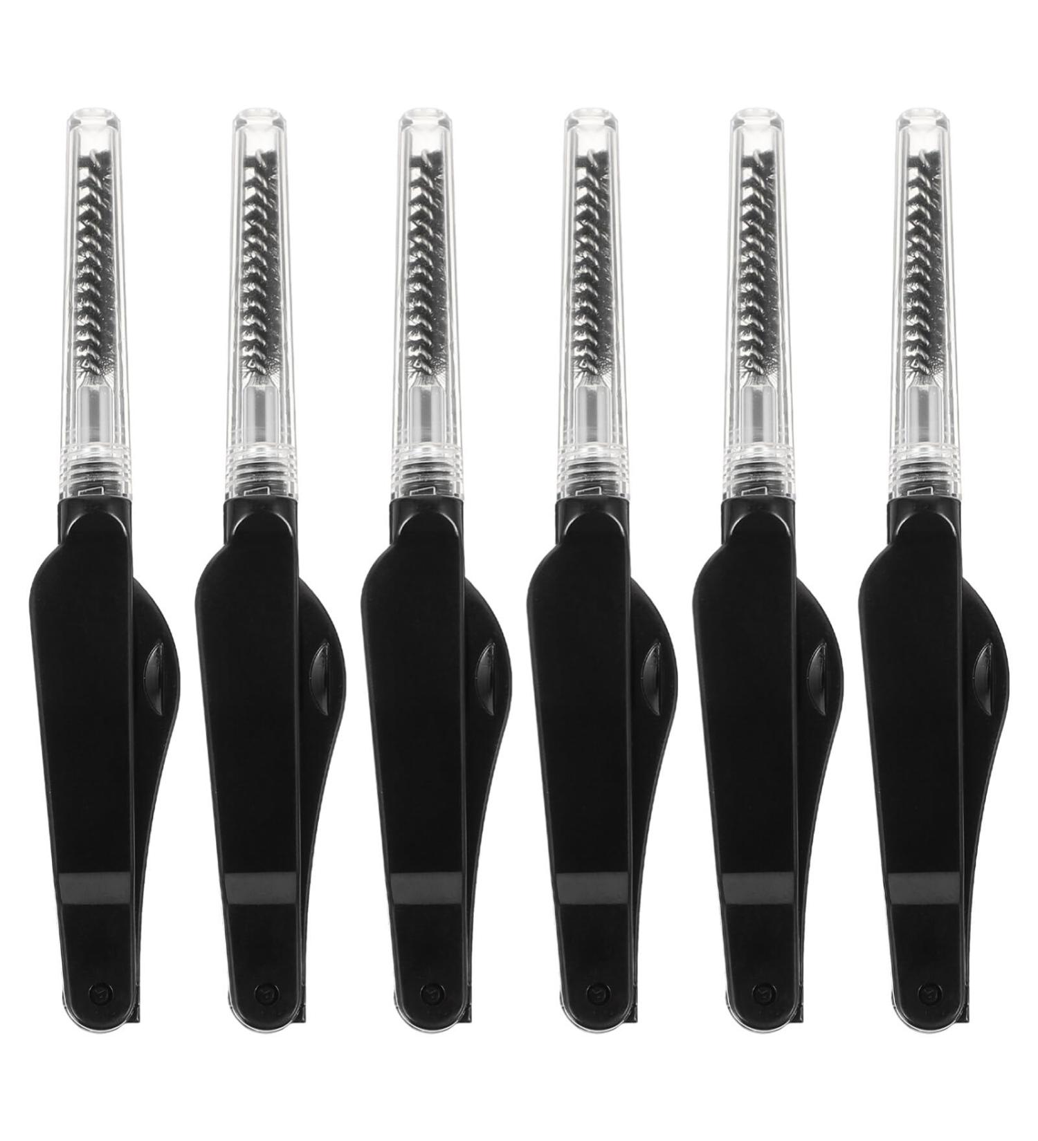 6pcs Folding Mascara Brush Set - Eyelash Comb & Eyebrow Shaper for Perfect Makeup | International Shipping - Buy Online on GoSupps.com