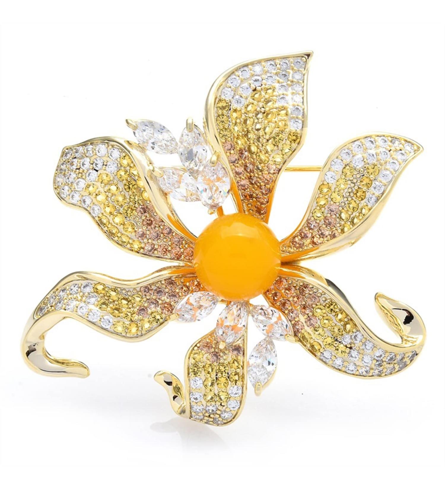 Pin Jewelry Gifts for Women Ladies Fashion Accessories Ladies Elegant Flower Brooch Wedding Party Brooch Flower Shaped Brooch Brooches & Pins - Buy Online on GoSupps.com
