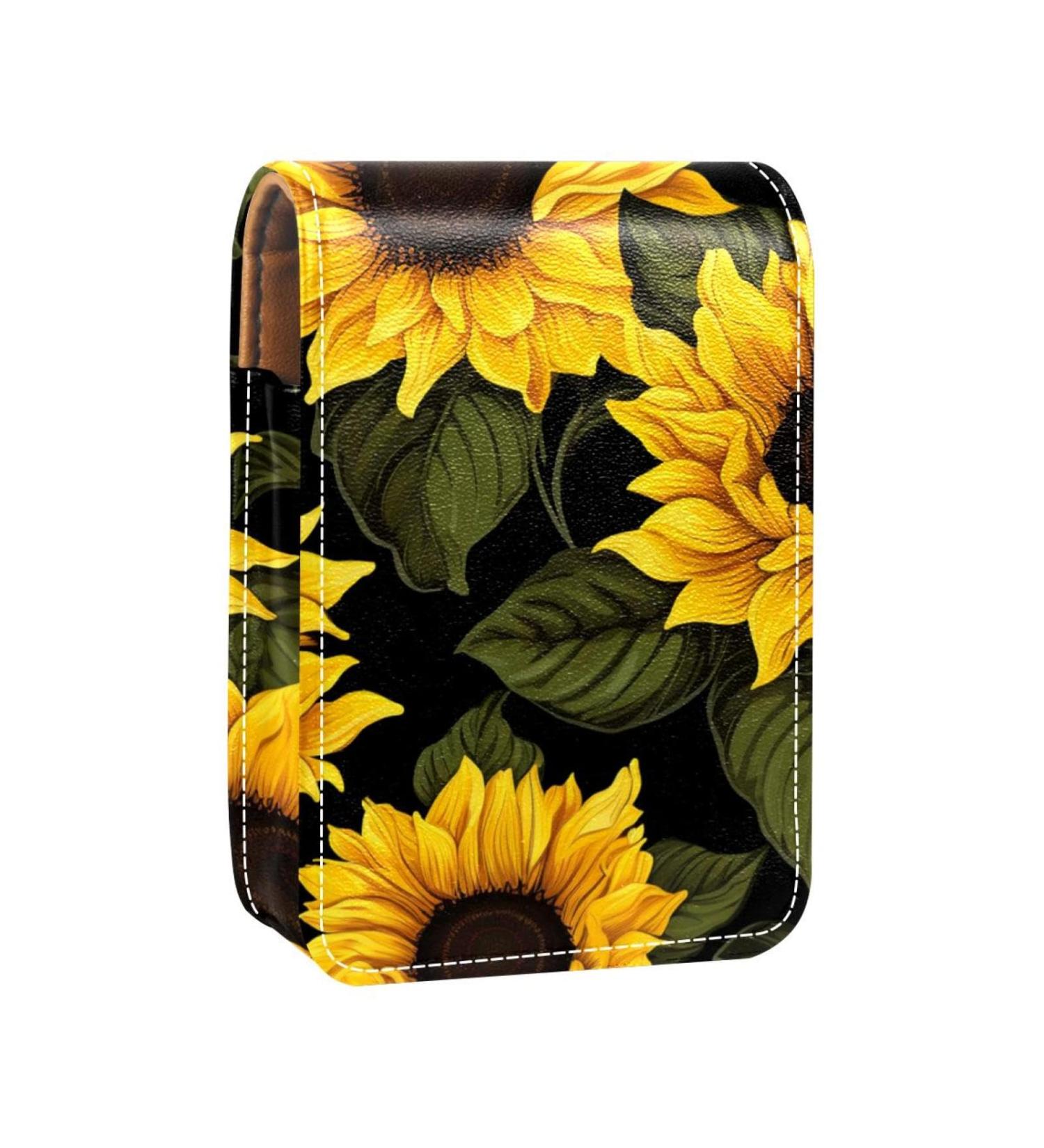 Travel Lipstick Organizer Case - Portable Makeup Bag with Mirror | Blooming Sunflower T788s1xvtj - Shop Internationally - Buy Online on GoSupps.com