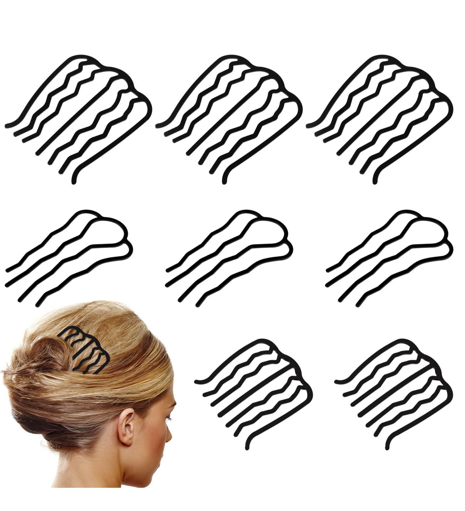 8-Piece Black Hair Comb Set for Women - Vintage Styling Hair Accessories - Buy Online on GoSupps.com