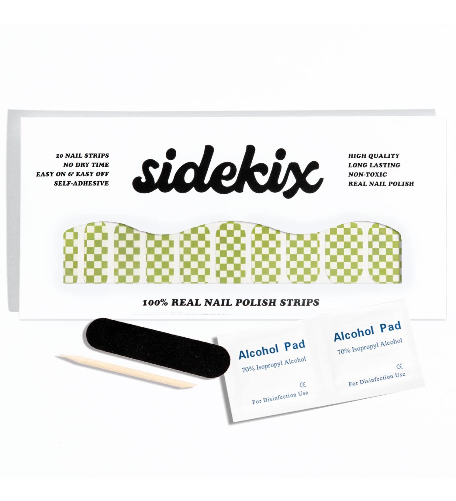 Green Checkered Nail Design Nail Polish Strips | Vegan & Cruelty-Free | No Dry Time & Long Lasting - Buy Online on GoSupps.com
