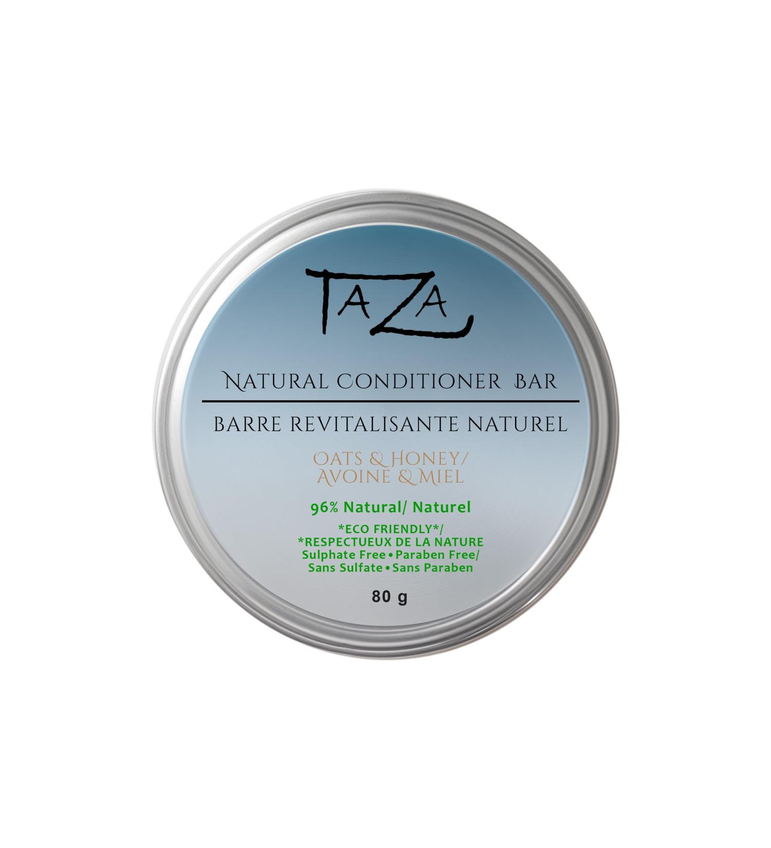 Taza Premium Natural Oats & Honey Conditioner Bar - Nourishing Hair Care with Jojoba Argan & Coconut Oils | 80g - International Shipping Available - Buy Online on GoSupps.com