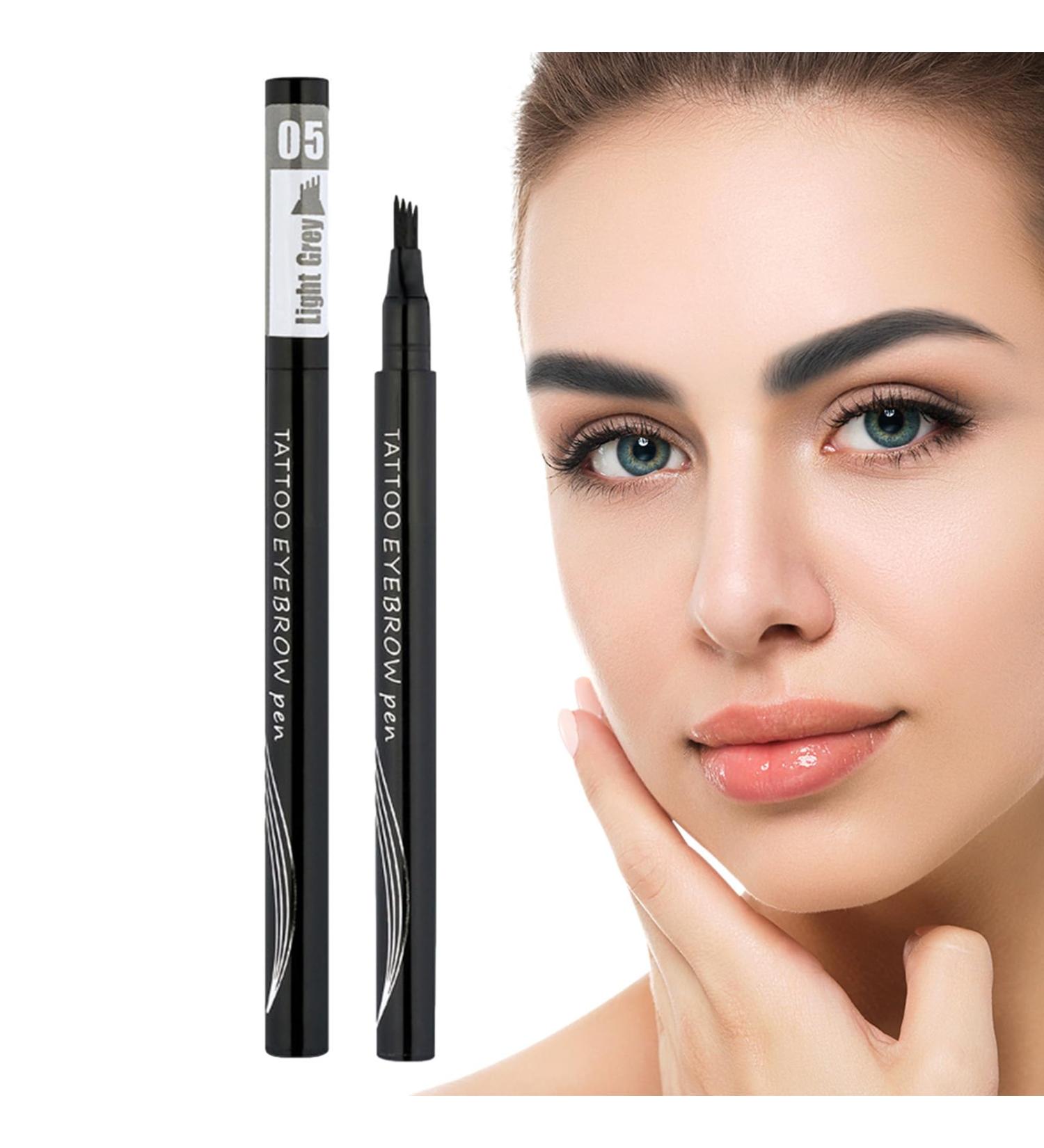 Eyebrow Waterproof - Portable Eyebrow Contouring Pencils with 4 Tips Daily Eyebrow Makeup Supplies for Home Working Dating Traveling Gathering Aezon 5# light gray - Buy Online on GoSupps.com
