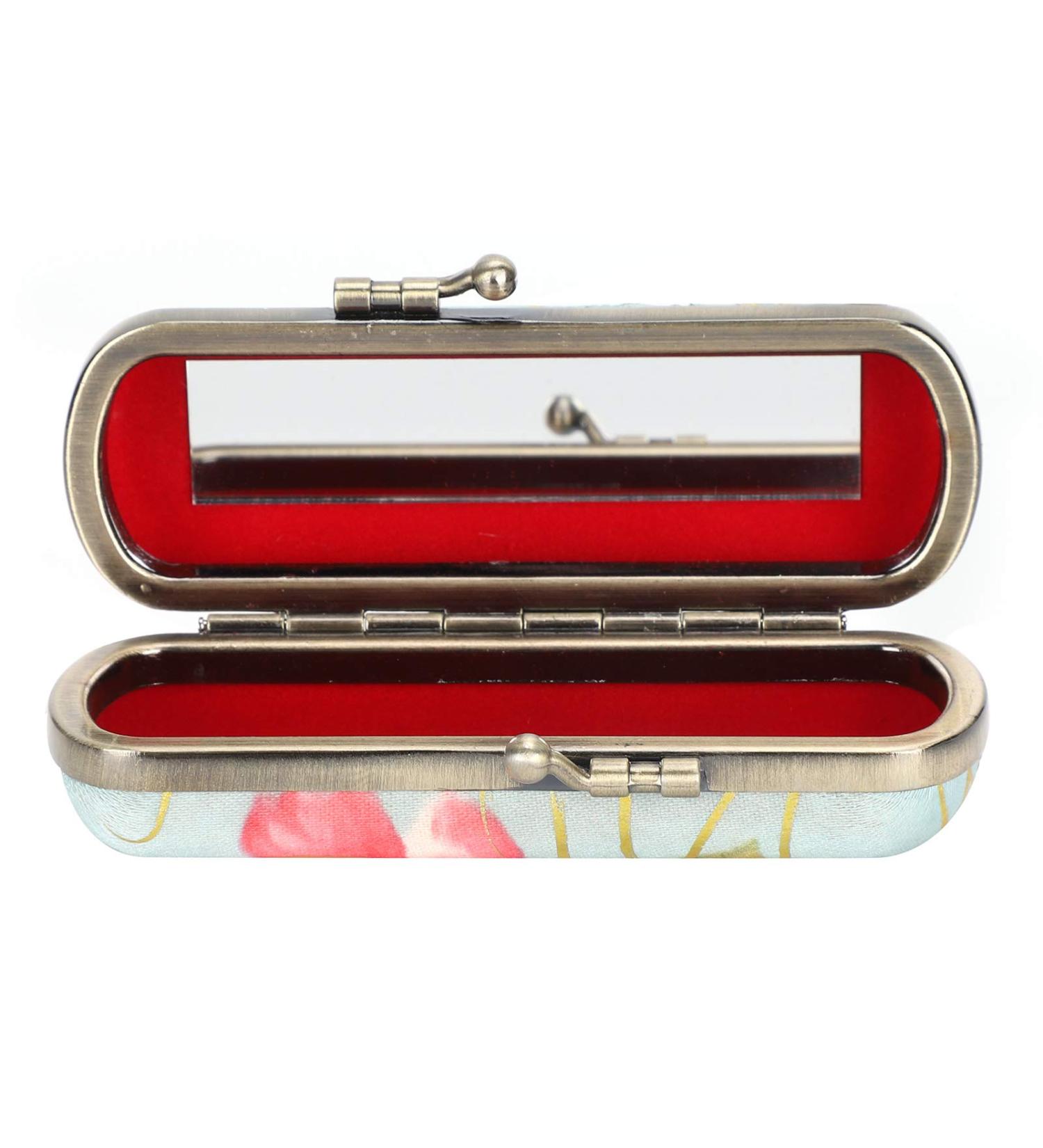 Portable Lipstick Holder with Mirror | Mini Lipstick Case for Women | Stylish Lip Gloss Etui | Lipstiftetui for Travel - Buy Online on GoSupps.com