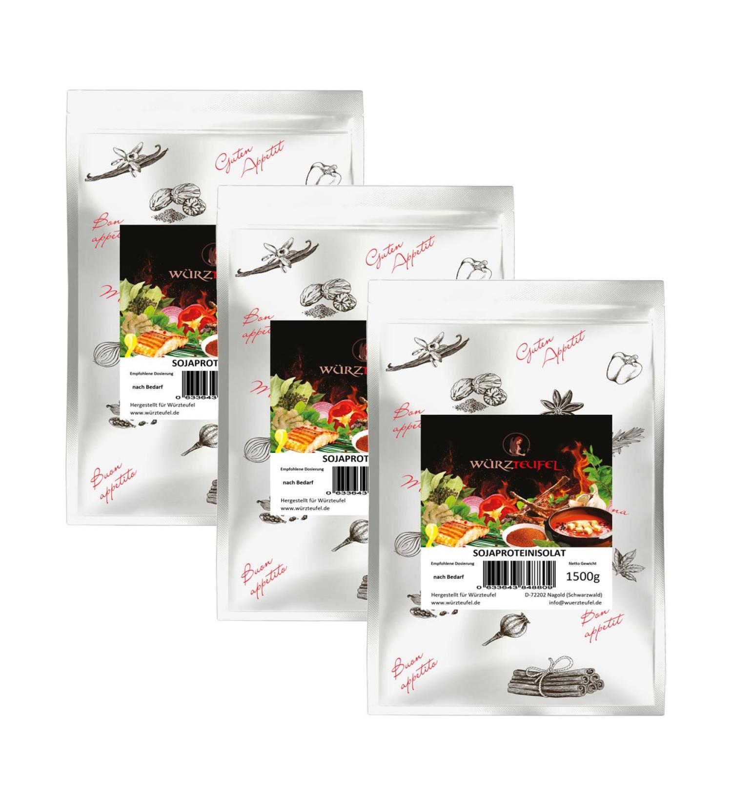 High-Quality Soy Protein Isolate 92% - 3 Bags x 1500g (4.5KG) | Premium Native Soy Protein for Global Shipping - Buy Online on GoSupps.com