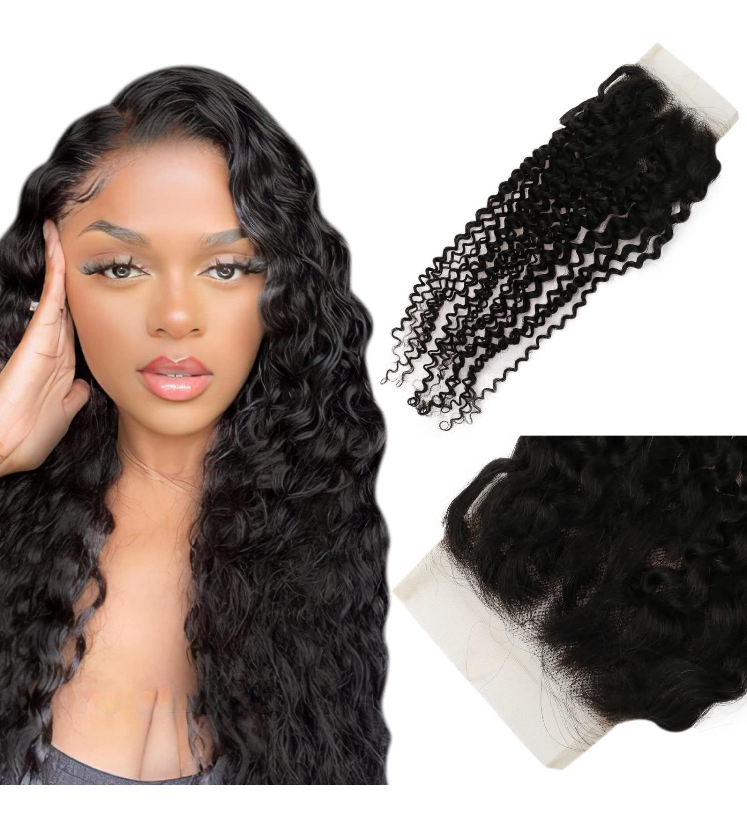 Full Shine 4x4 Partie Libre Fermeture de Cheveux Humains 18 pouces Cr pus Boucl s Noir Br silien Remy Fermeture de Cheveux Naturel Noir Couleur Transparents Fermeture de Cheveux Humains 18 Pouces 18 Inch 4*4 Lace Closure #Kinky Curly Natural Black - Buy Online on GoSupps.com