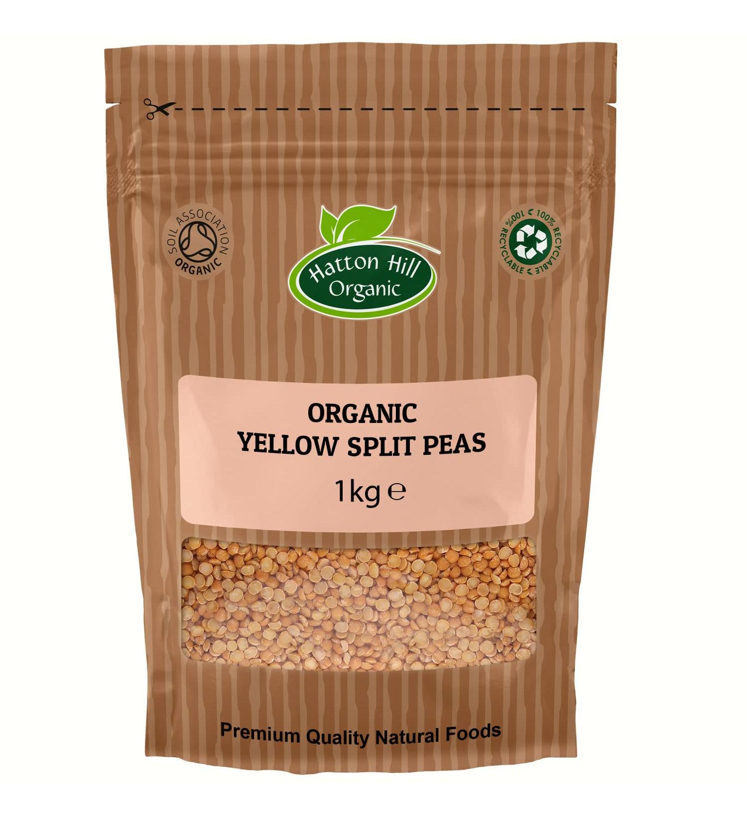 Organic Yellow Split Peas 1kg by Hatton Hill Organic - Free UK Delivery