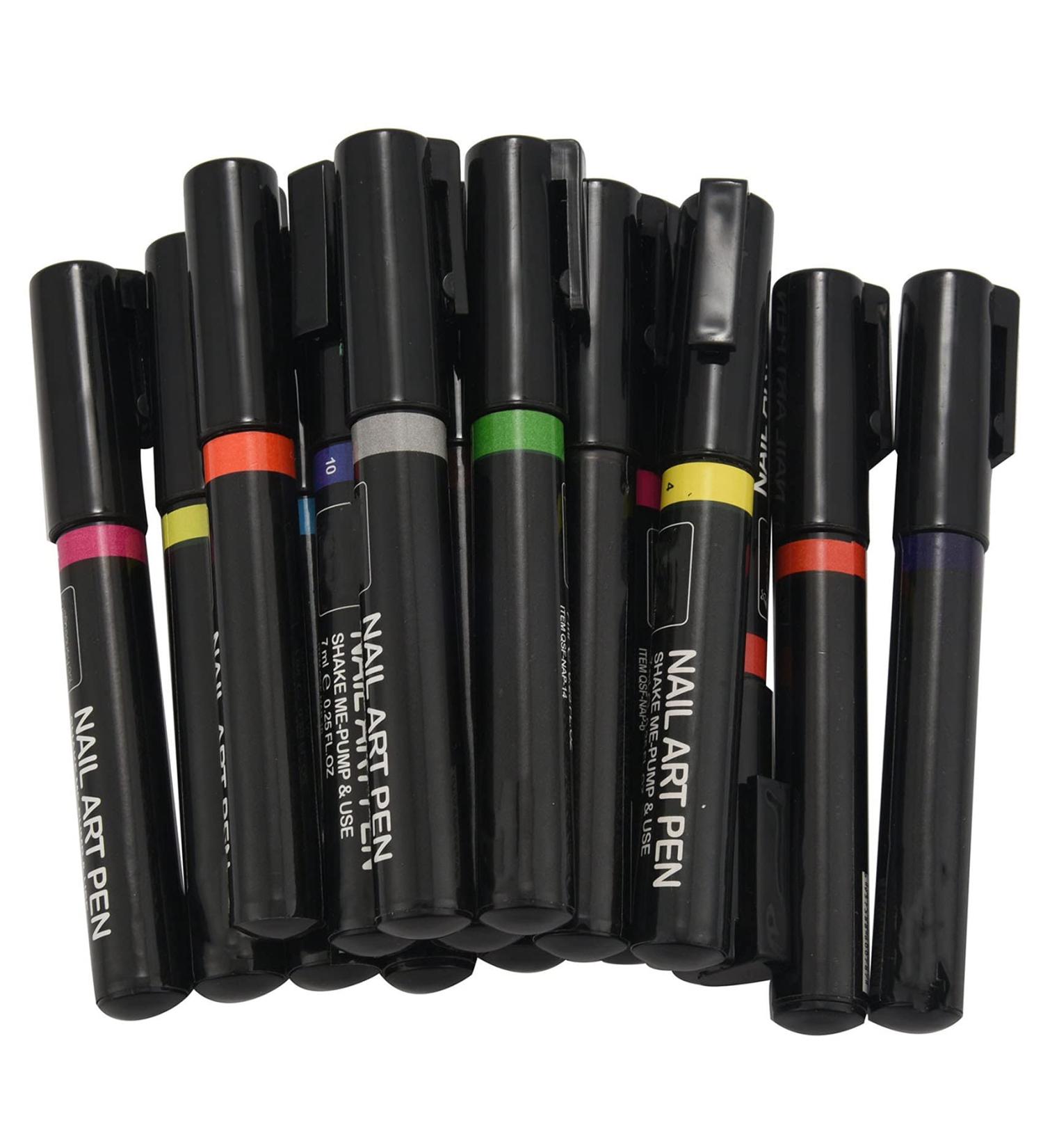 Evenden Nail Art Pen 16 Colours Set Nail Pen Art for 3D Nail Art DIY Decoration Nail Varnish Pen Set 3D Design Nail Colour Pens - Buy Online on GoSupps.com