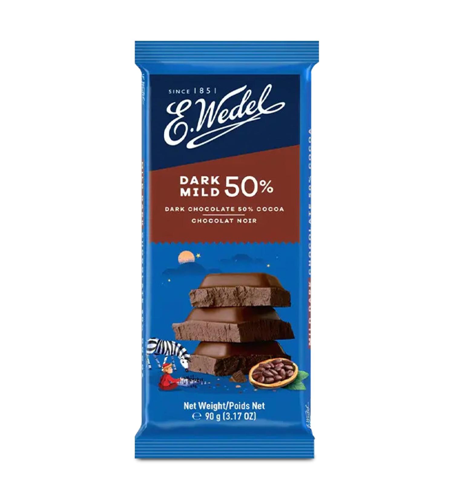 E. WEDEL Chocolate Bars and Tablets - Dark Mild Chocolate 50% (1 Pack )