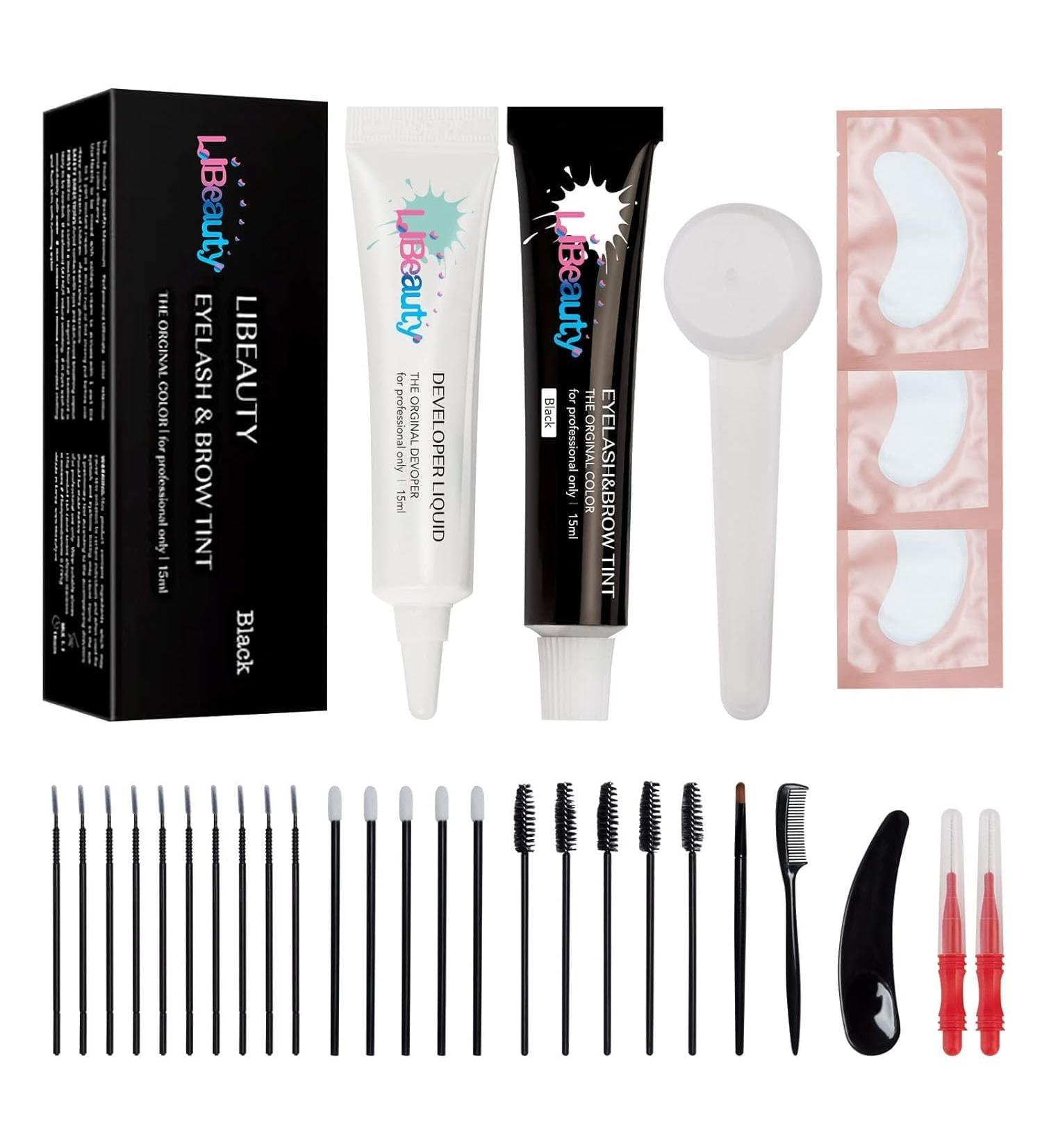 Libeauty Lash & Eyebrow Tint Dye Kit Lasting 8 Weeks for Professional Eyebrow or Lash Tinting(Black) - Buy Online on GoSupps.com