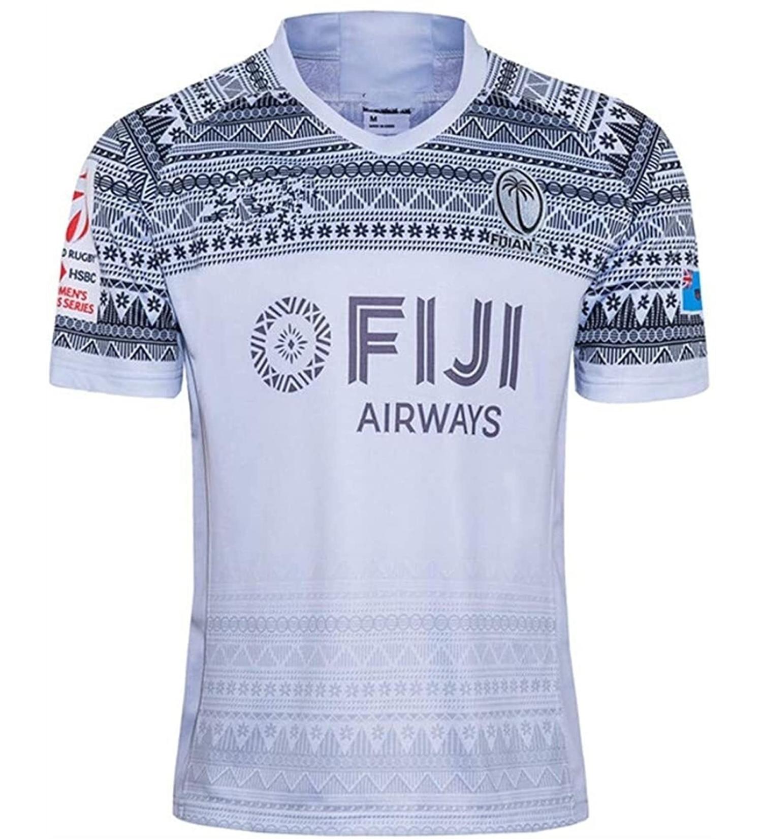 Fiji Rugby 2020 Jersey - Men's Quick Drying Breathable Polo Shirt (White, Size Medium) - Buy Online on GoSupps.com