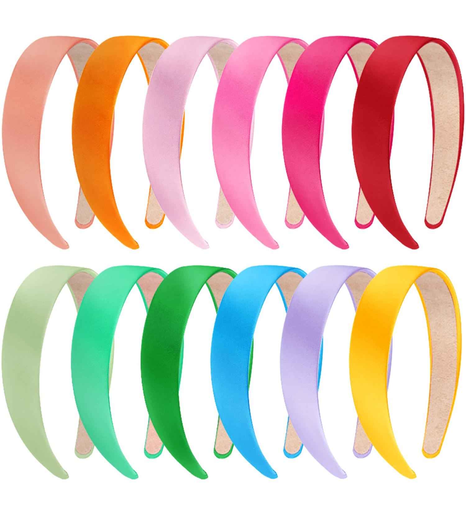 SIQUK 12 Pcs Satin Hair Ties & Headbands - Slide-Resistant Colorful Candy Colors for Women & Girls | International Shipping Available - Buy Online on GoSupps.com
