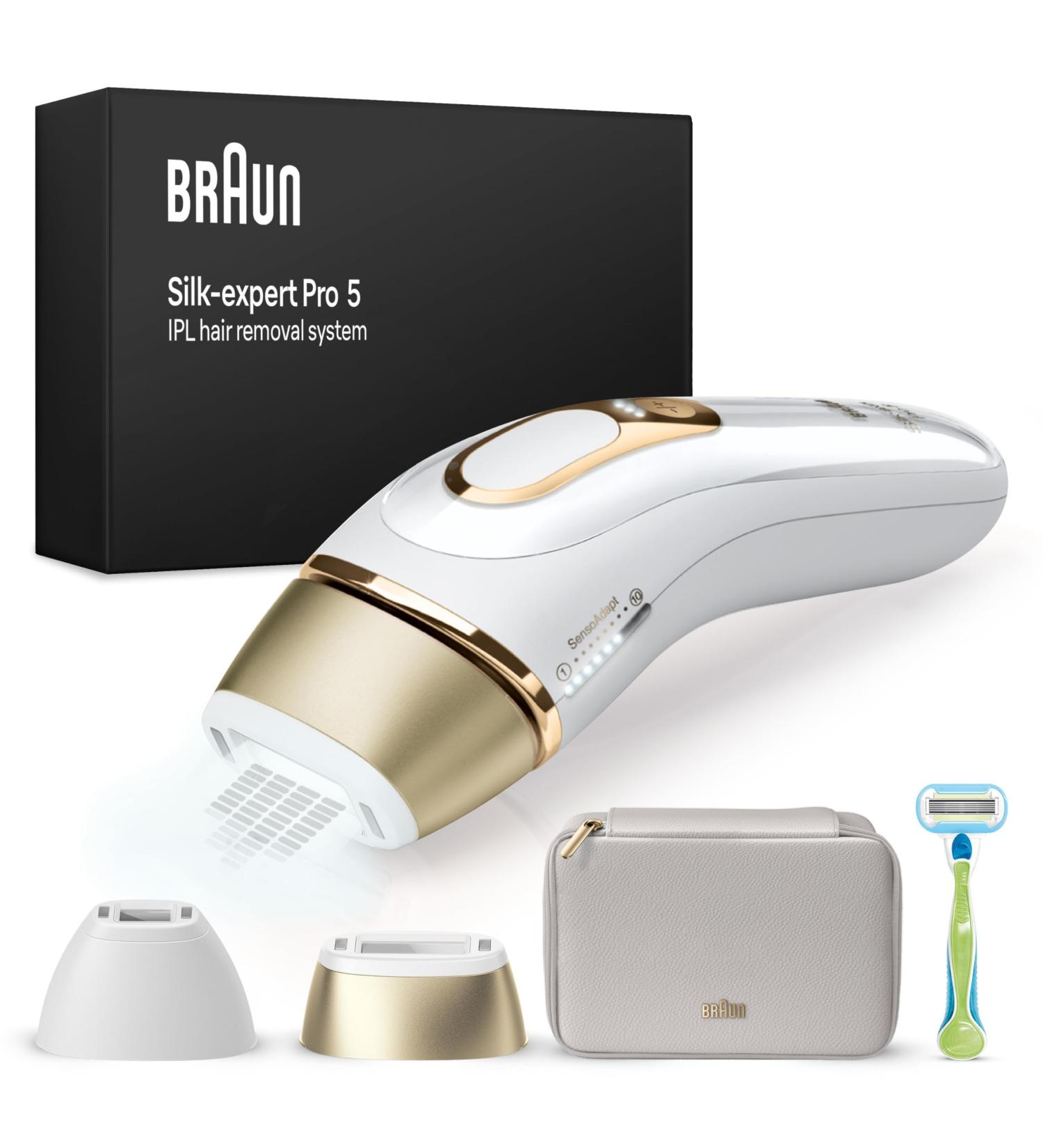 Buy Braun IPL Silk Expert Pro 5 Hair Removal Device | Home Use Storage Bag Venus Shaver & 2 Attachments | International Shipping Available - Buy Online on GoSupps.com