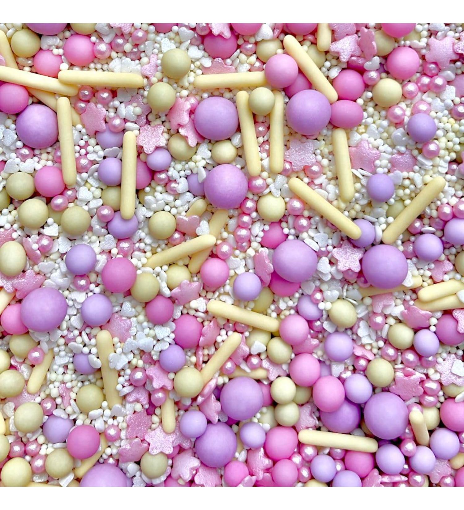 Easter sprinkles yellow pastel pink lilac for cakes cupcakes edible toppers sprinkle mix blend yellow white pearls party decoration baking biscuits cake topper chocolate balls SPRING BLOSSOM
