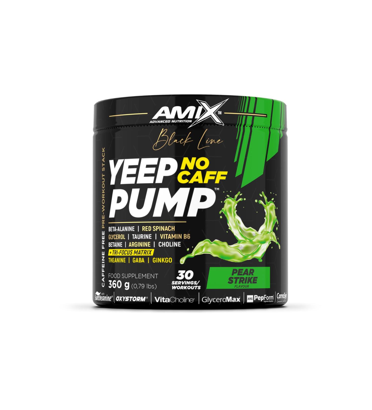 Amix Black Line YEEP PUMP No CAFF 360 g voortraining Pear Strike smaak - Buy Online on GoSupps.com