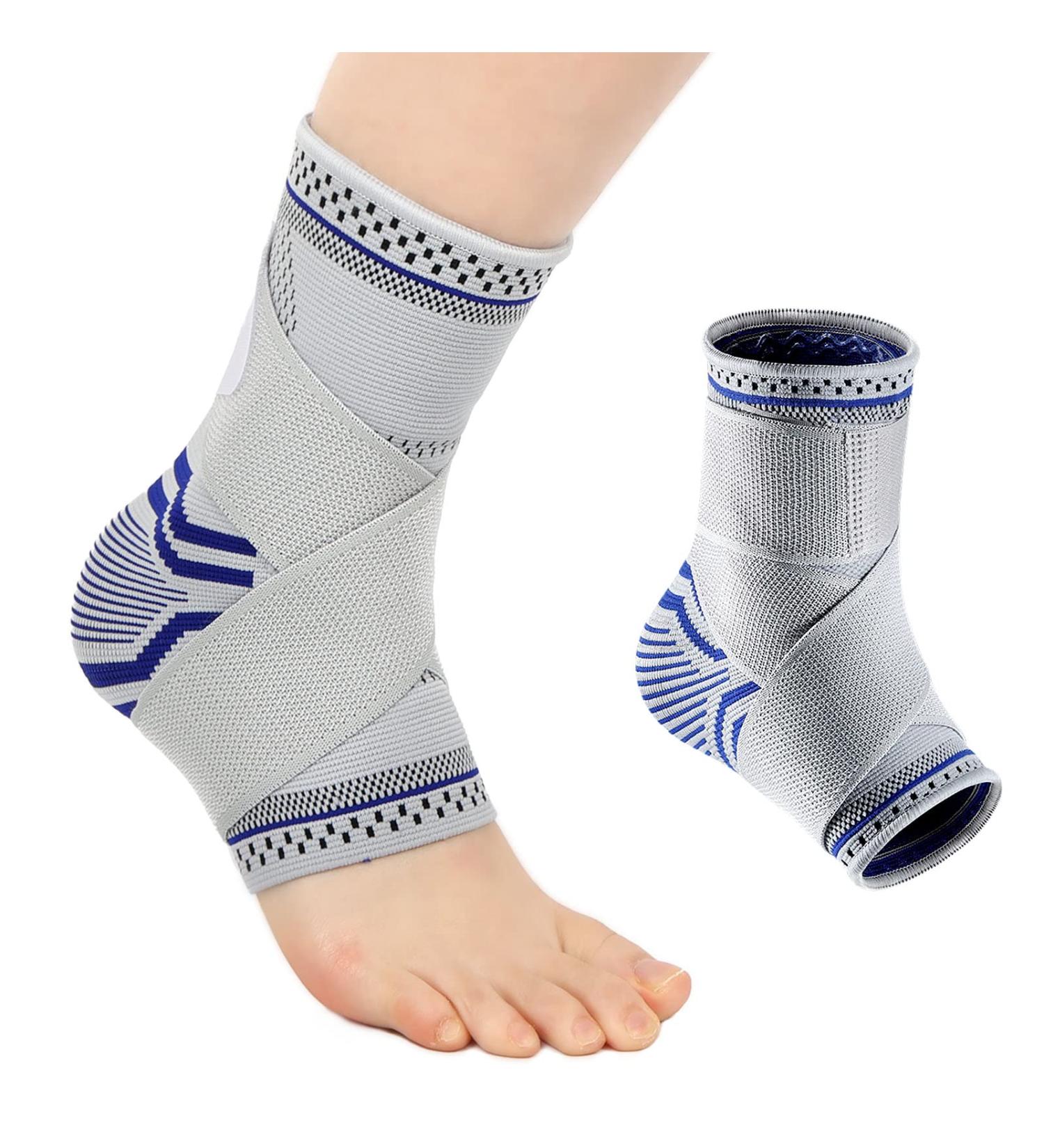 Milaiun Ankle Bandage Adjustable Velcro Support for Men & Women | Foot Protection for Sports Arthritis & Plantar Fasciitis (Blue M) - Buy Online on GoSupps.com
