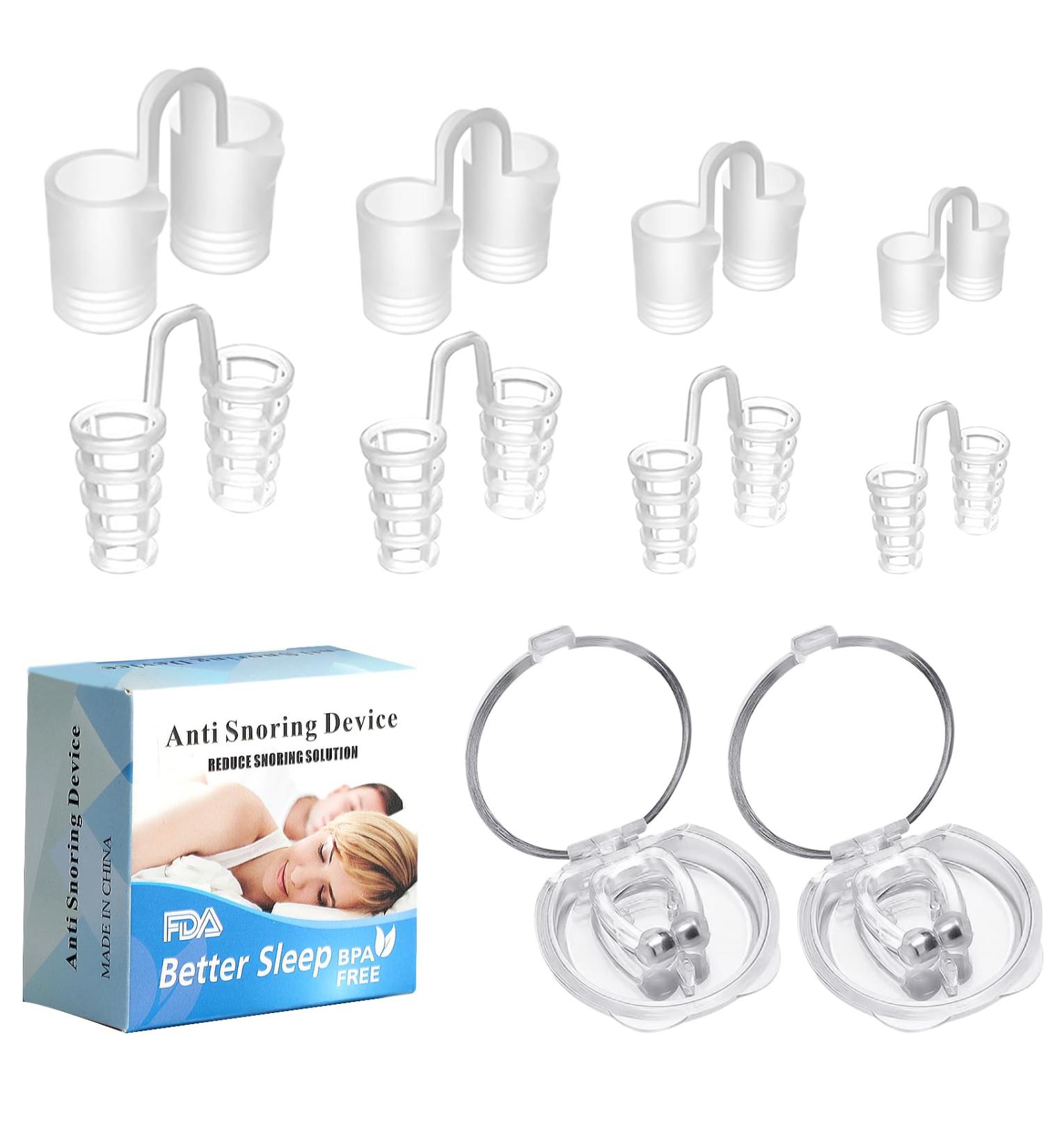 10PCS Reusable Anti Snore Devices - Stop Snoring Solution for Men and Women | Silicone Nose Vents & Magnetic Clips | Nasal Snorers Sleep Aid (S M L XL) - Buy Online on GoSupps.com