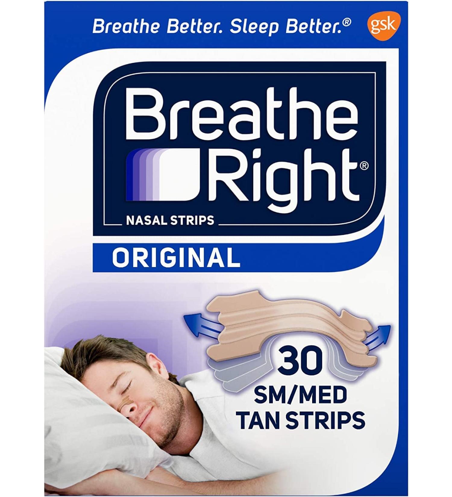Breathe Right Tan Nasal Strips - 3 Pack (90 Strips total) - Small/Medium Size - Free Shipping - Buy Online on GoSupps.com
