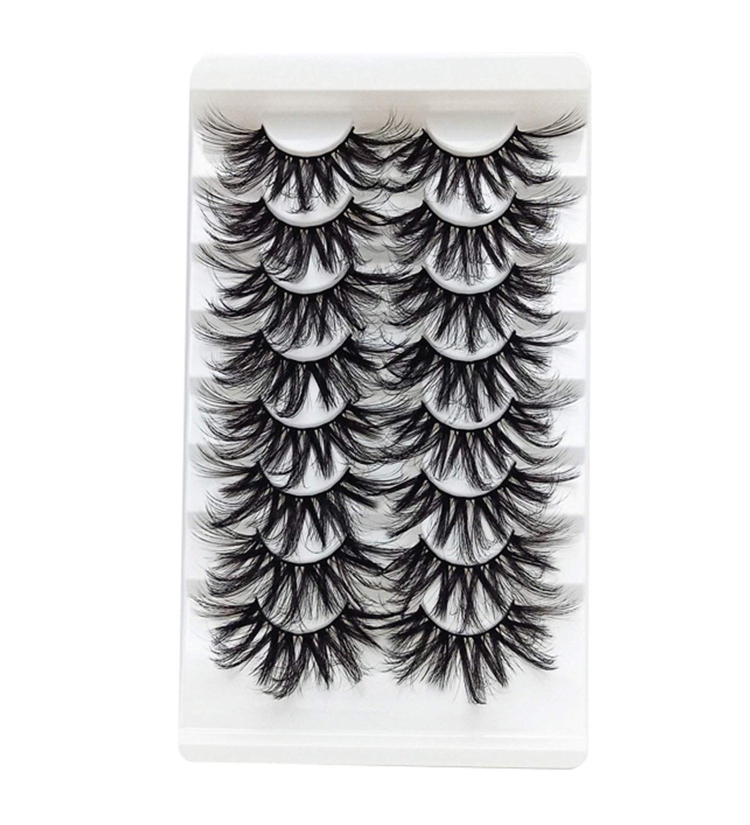 TEESTOU 25MM Mink Lashes Strip - Long, Thick, Wispy, Fluffy - 8 Pairs for Halloween - Buy Online on GoSupps.com