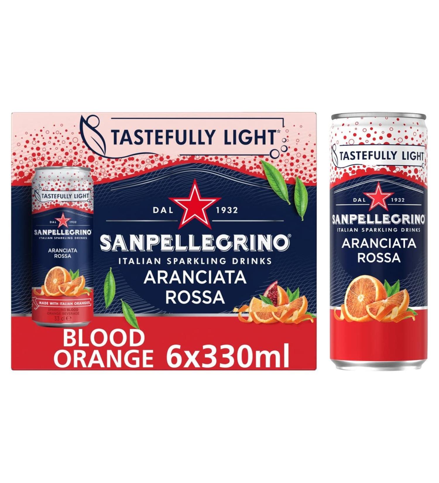 San Pellegrino Aranciata Rossa 6Pk Can 330Ml - Buy Online on GoSupps.com