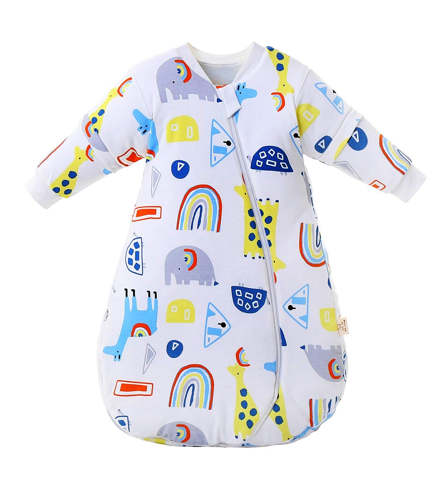 MIKAFEN 100% Organic Cotton Baby Sleeping Bag 3.5Tog | Long Sleeves | Elephant Design | 32-36in/18-30 Months | Winter Essential - Buy Online on GoSupps.com