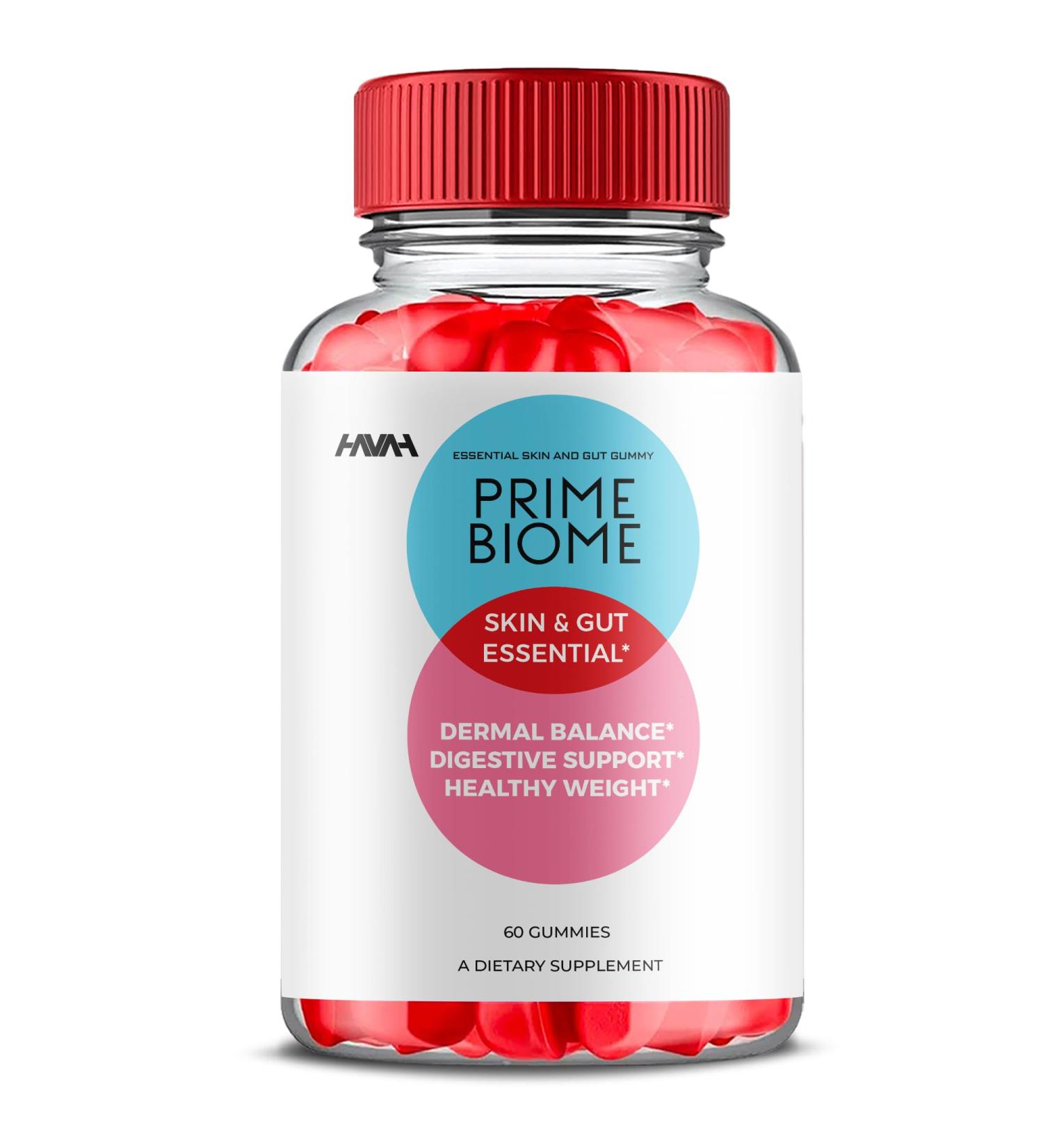 Prime Biome Gummies PrimeBiome Skin & Gut Support Gummy Formula PrimeBiome Overall Health & Wellness Vitamin B12 B6 Folic Acid Support Supplement Prime Biome Advanced Supplement Formula (60 Gummies) - Buy Online on GoSupps.com