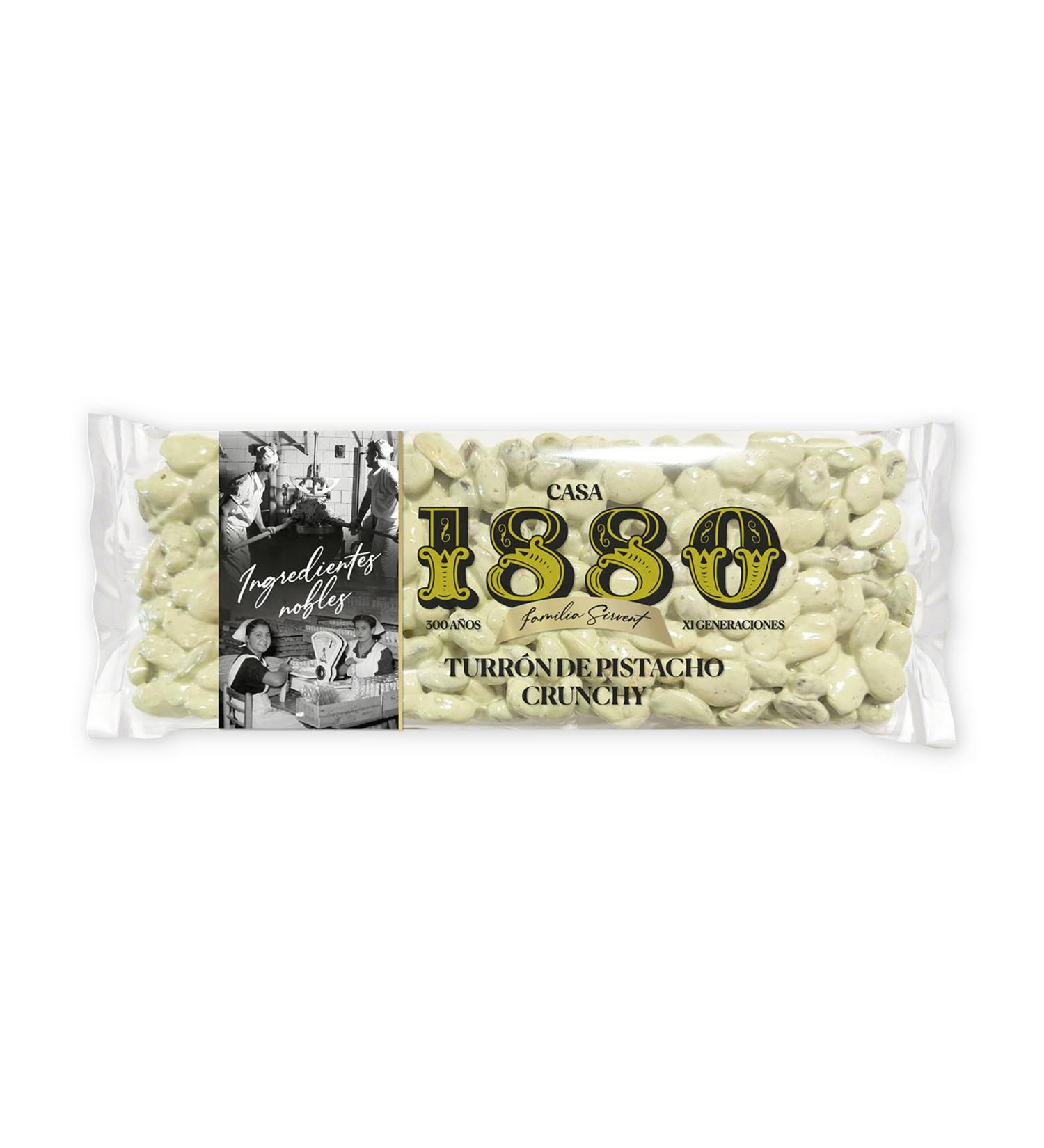 1880 Nougat Croquant la Pistache Rilsan 230 g Recette Artisanale avec 67% de Fruits Secs Texture Dure et Croquante Pr sentation Rilsan sur Planchette Qualit Supr me et Sans Gluten - Buy Online on GoSupps.com