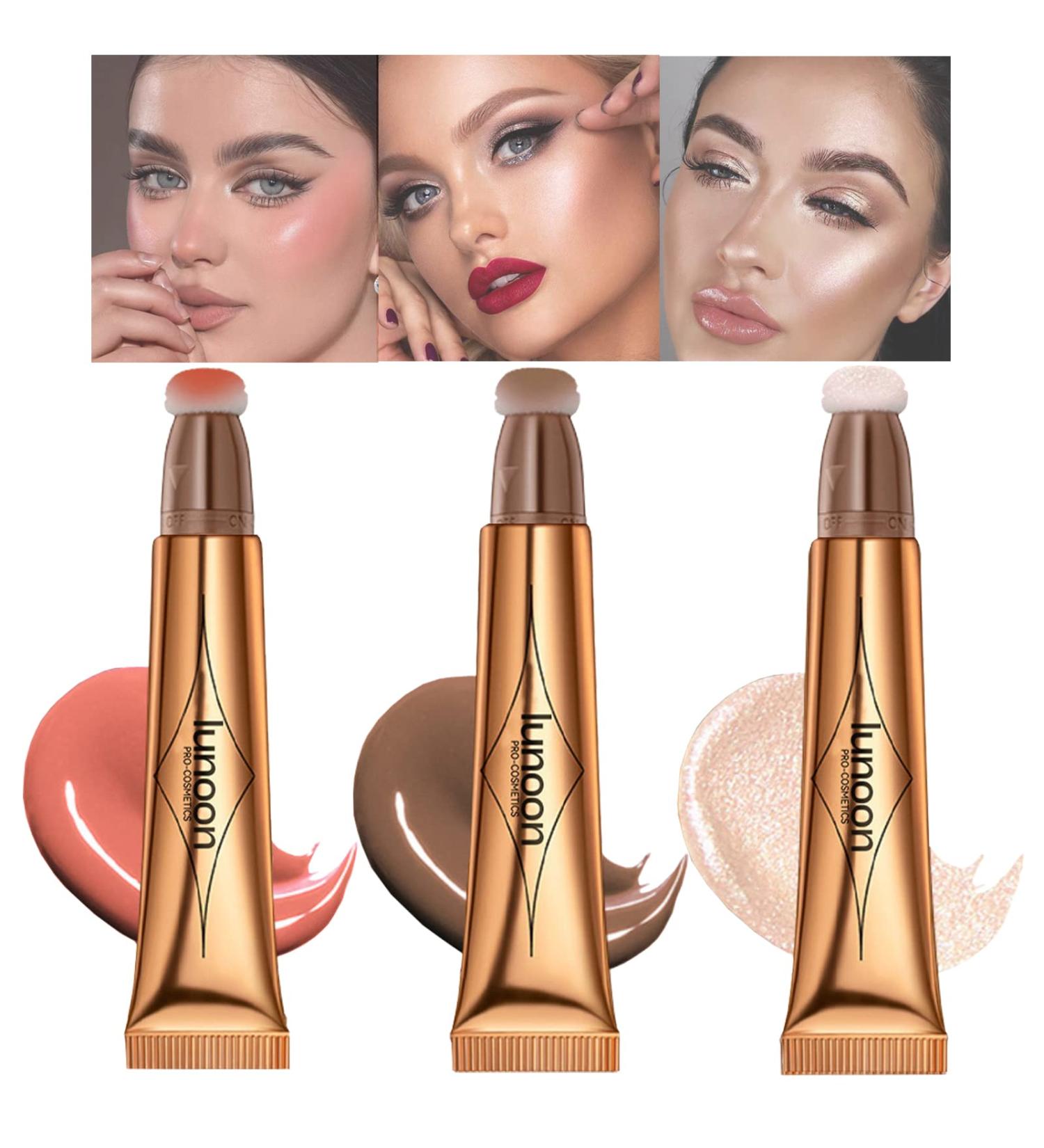 3 Pcs Liquid Contour Beauty Wand with Highlighter and Bronzer Stick - Easy to Blend, Long Lasting, Natural Matte Finish - Buy Online on GoSupps.com