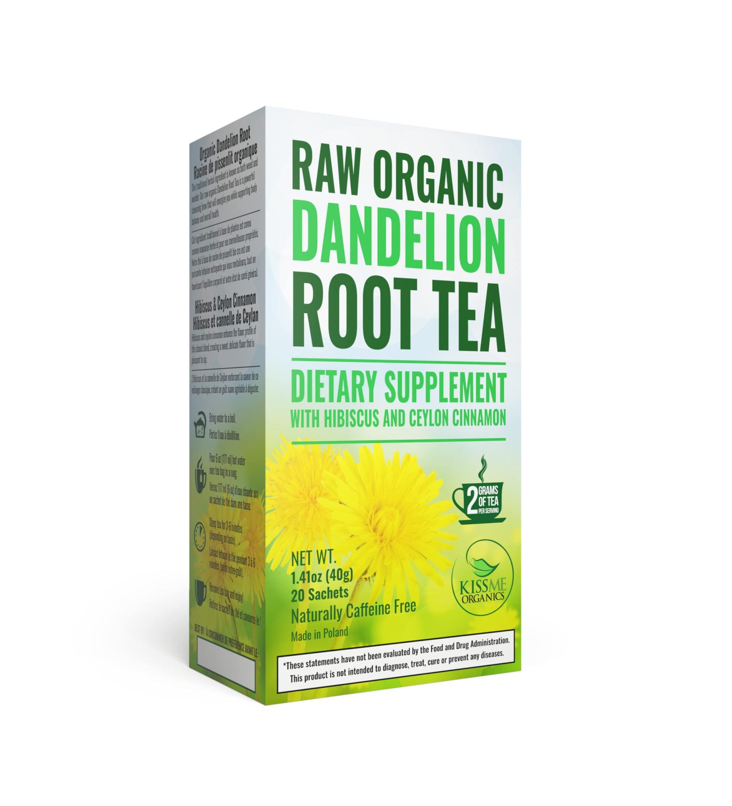 Organic Dandelion Root Tea - Digestive & Immune Support - Anti-inflammatory & Antioxidant - 20 Count Pack - Buy Online on GoSupps.com