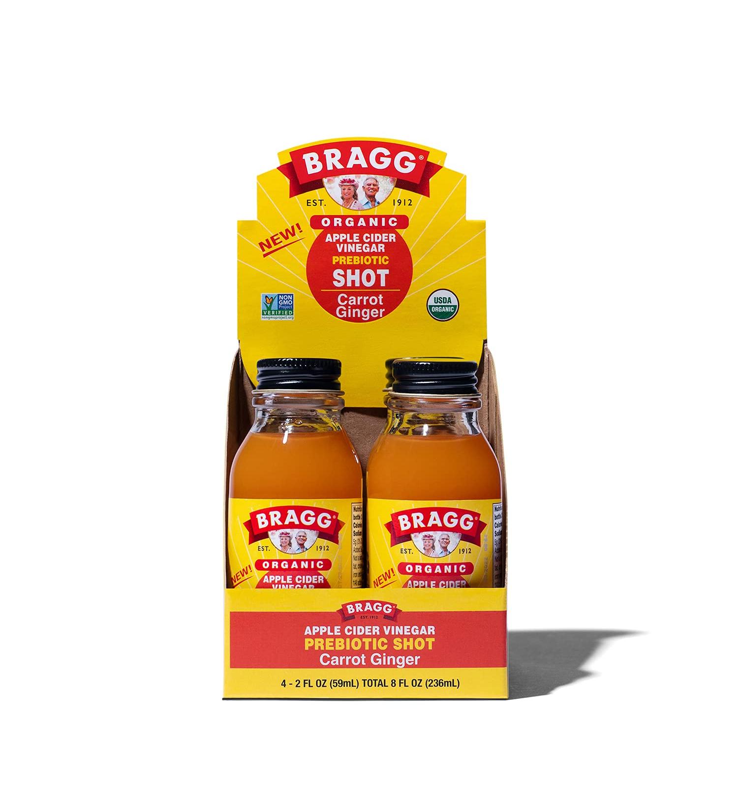 Bragg Organic Apple Cider Vinegar Shot - Carrot Ginger, 2 Oz (Pack of 4) - USDA Certified - Buy Online on GoSupps.com