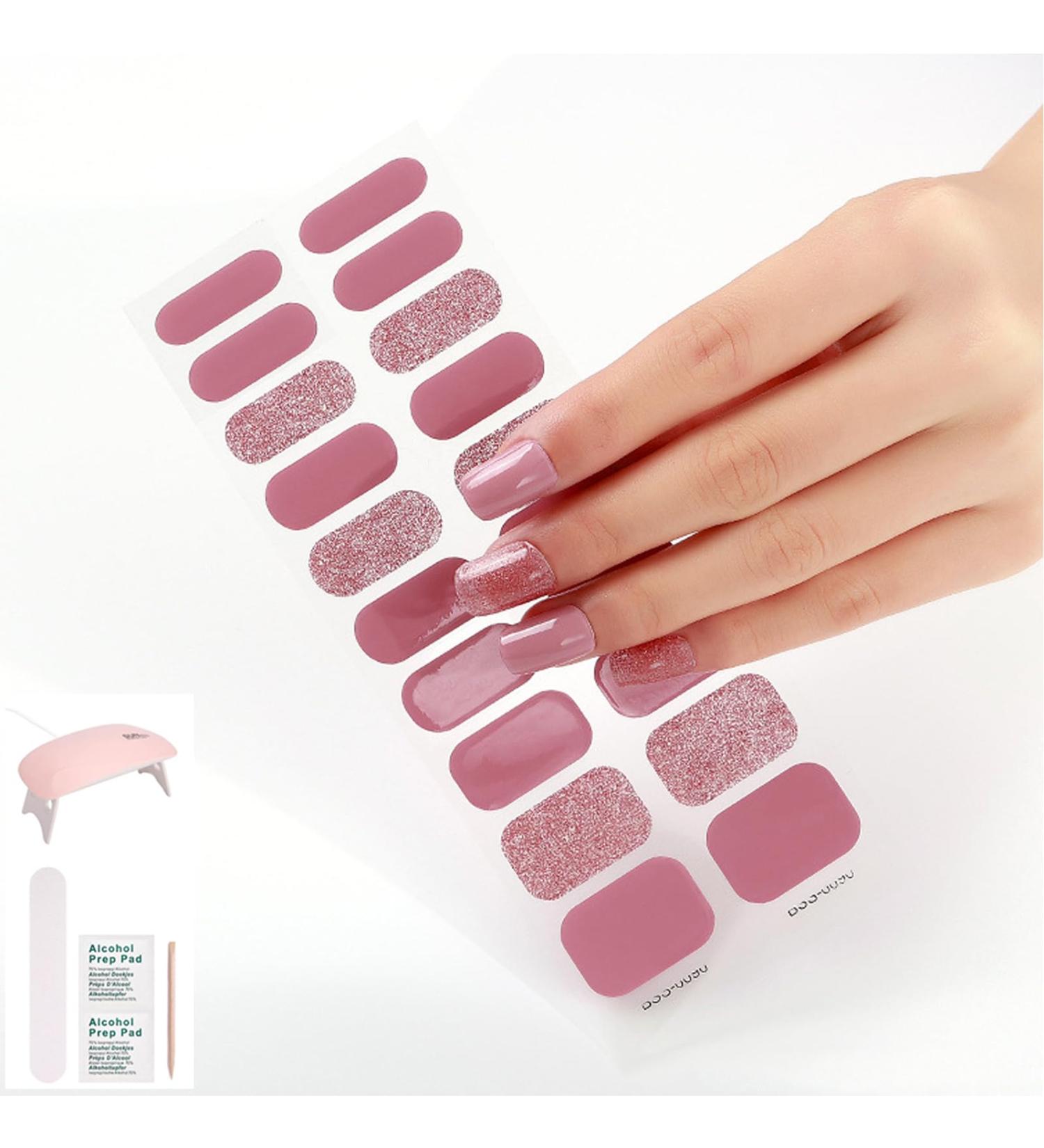 Uv Nails Gel Nail Stickers Uvnailz Gel Nail Stickers Uv Gel Nail Stickers Uvnailz Semi Cured Gel Nail Strips With Kit (DS-003) - Buy Online on GoSupps.com