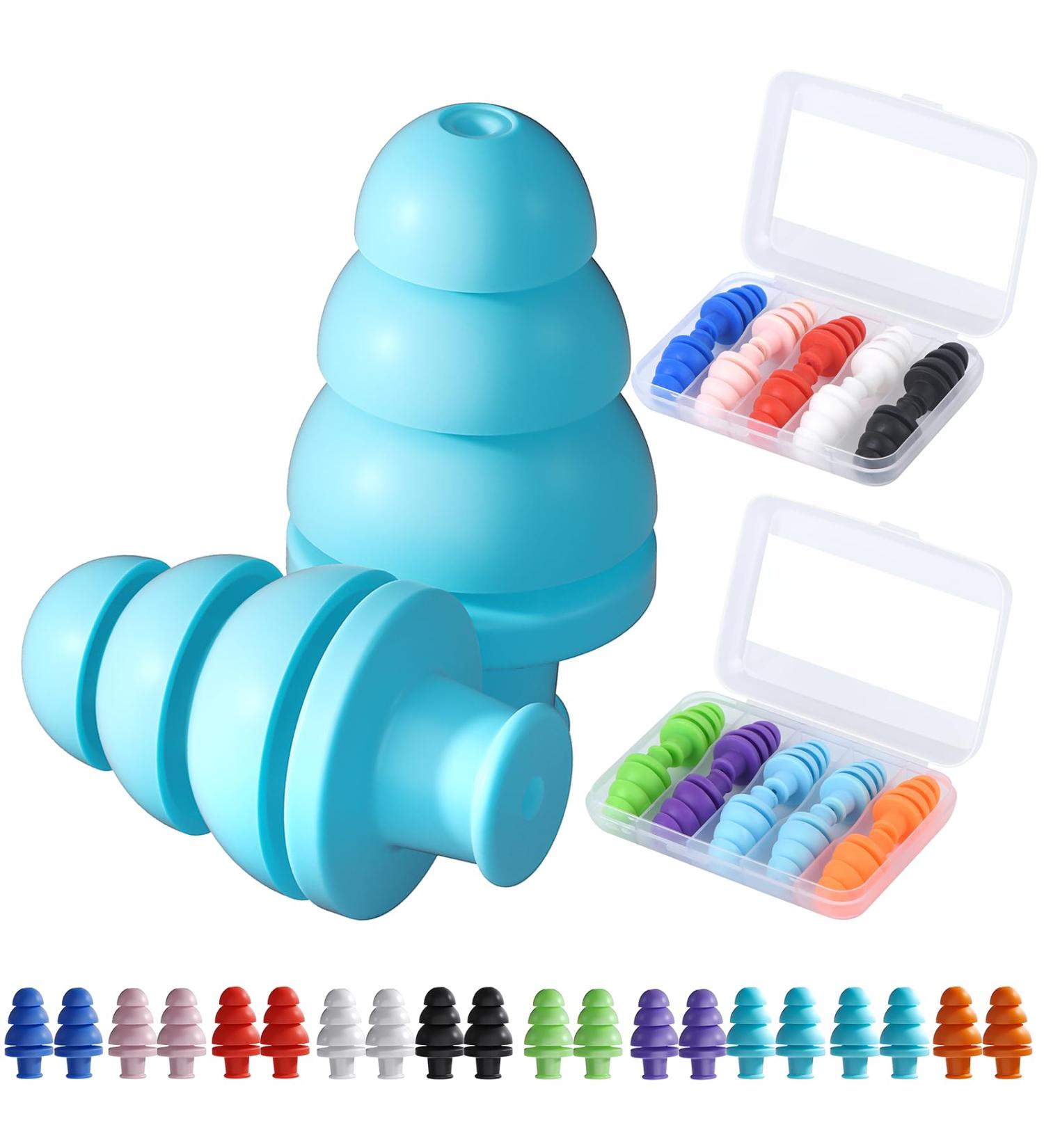 Buy Ear Plugs for Sleeping - 10 Pairs Noise Cancelling Reusable Soft Style 33dB NRR - Ideal for Concerts Snoring Travel & Work - Available in 9 Colors - Buy Online on GoSupps.com