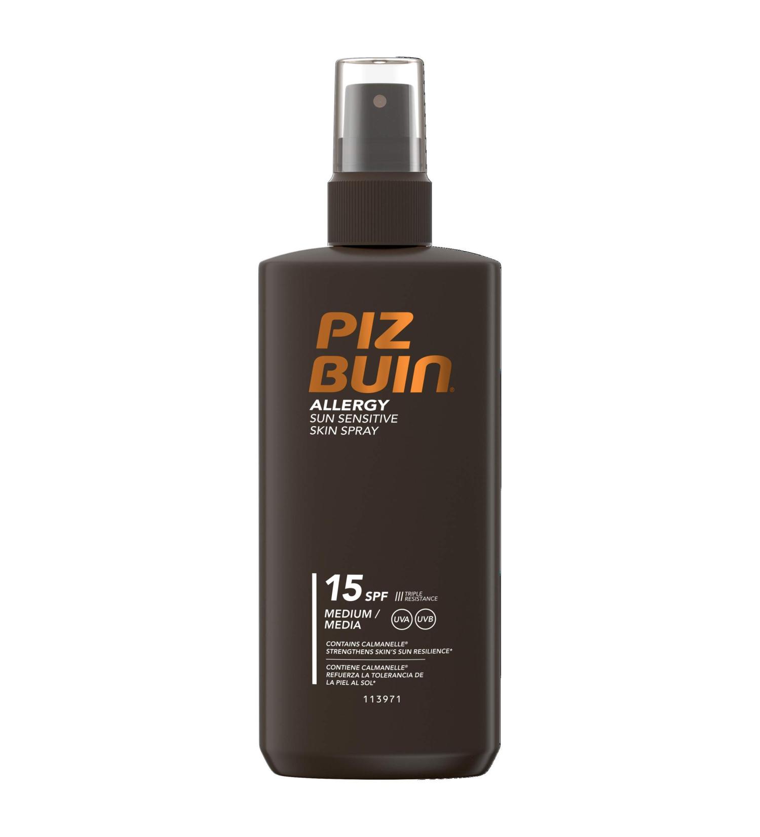 Piz Buin Allergy Sun Sensitive Skin Spray SPF 15 200ml SPF15 200 ml (Pack of 1) - Buy Online on GoSupps.com