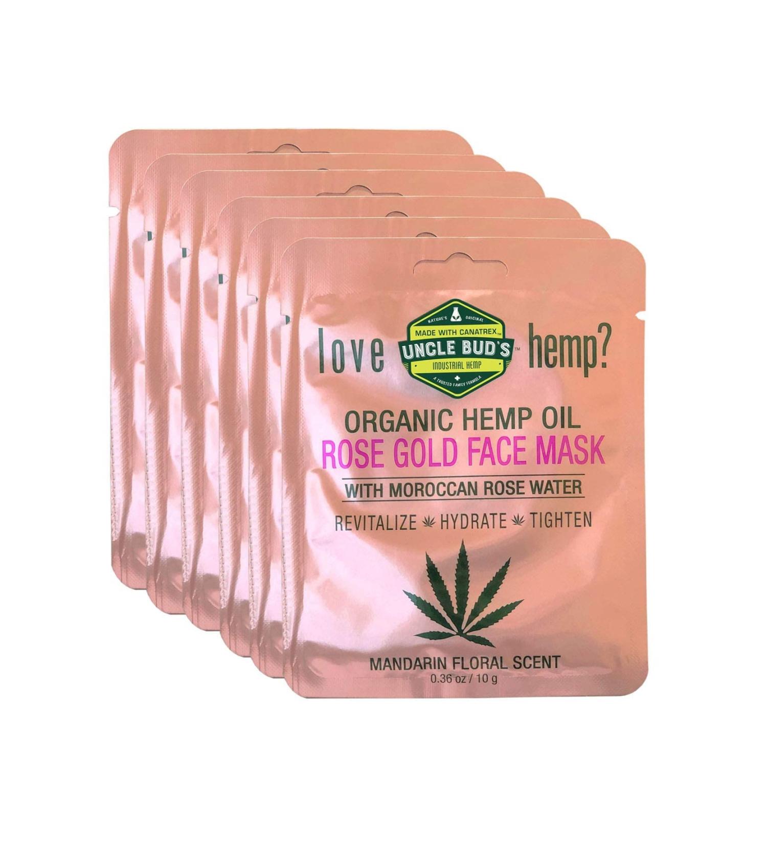 Rose Gold Face Mask with Moroccan Rose Water & Hemp Seed Oil Bundle - 6 Pack - Buy Online on GoSupps.com