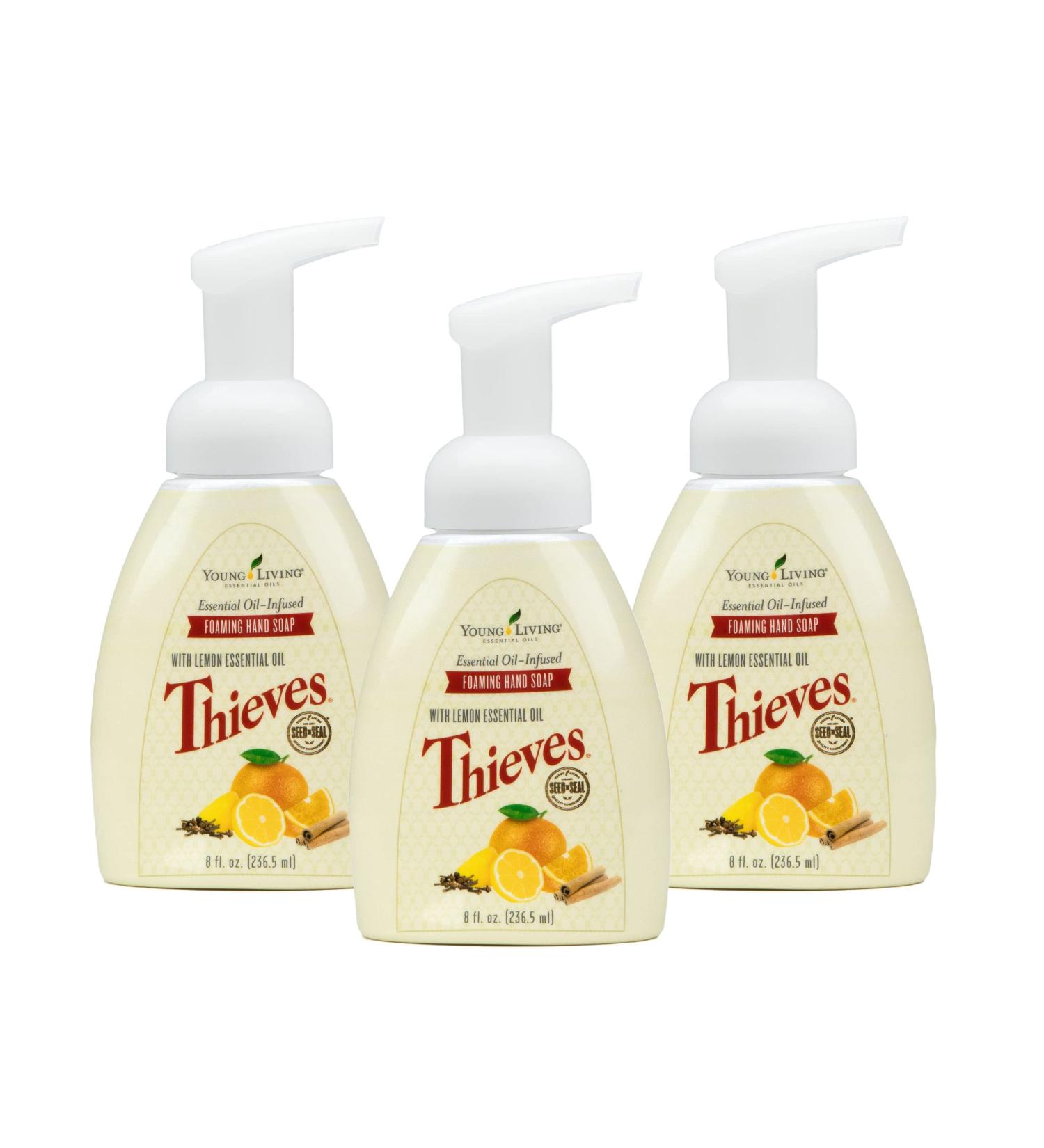 Thieves Foaming Hand Soap 3-Pack (8 oz) by Young Living - Natural Antibacterial Formula - Buy Online on GoSupps.com